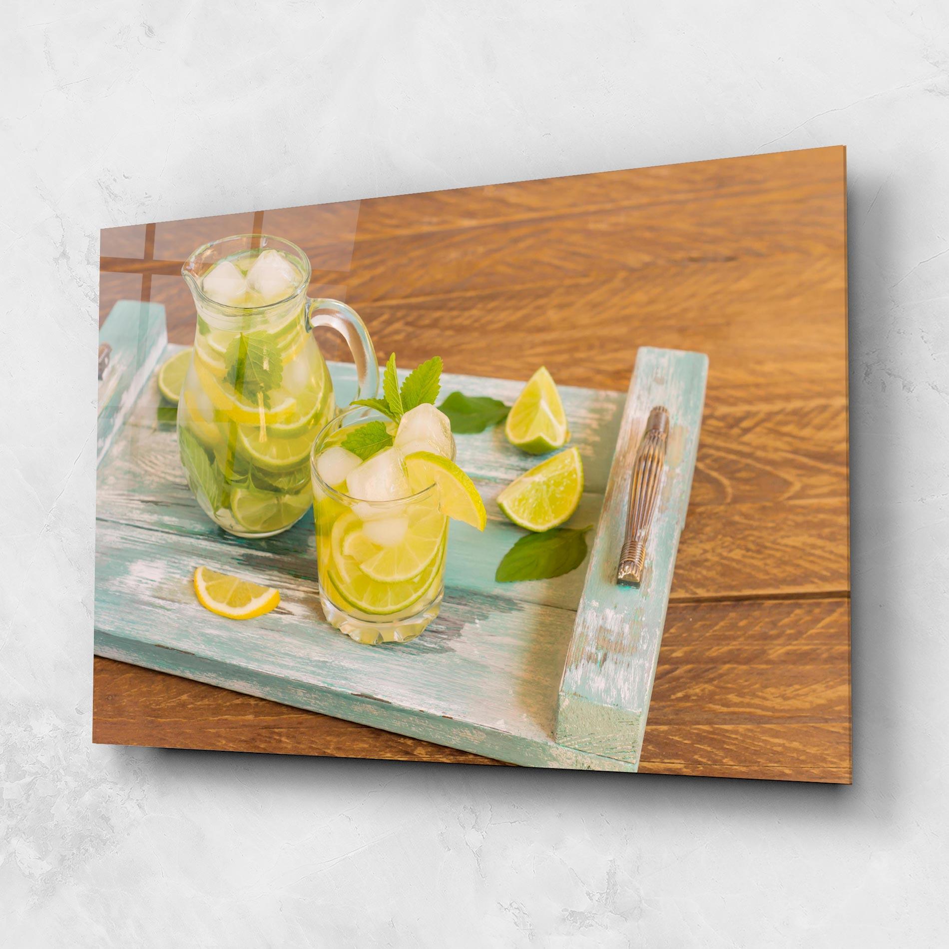 Glasbild Fresh Cold Lemonade mockup 1