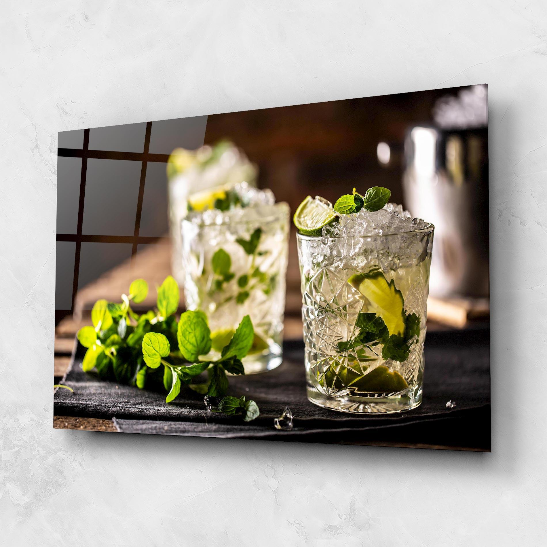 Glasbild Fresh Mint Lime mockup 1