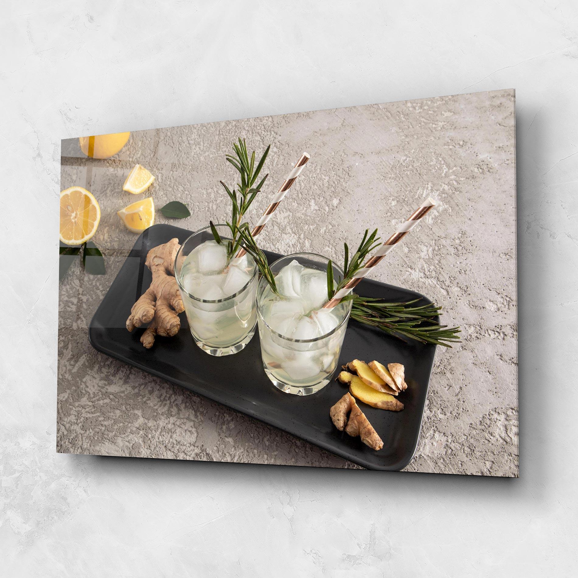 Glasbild Ginger Lemonade Drink mockup 1