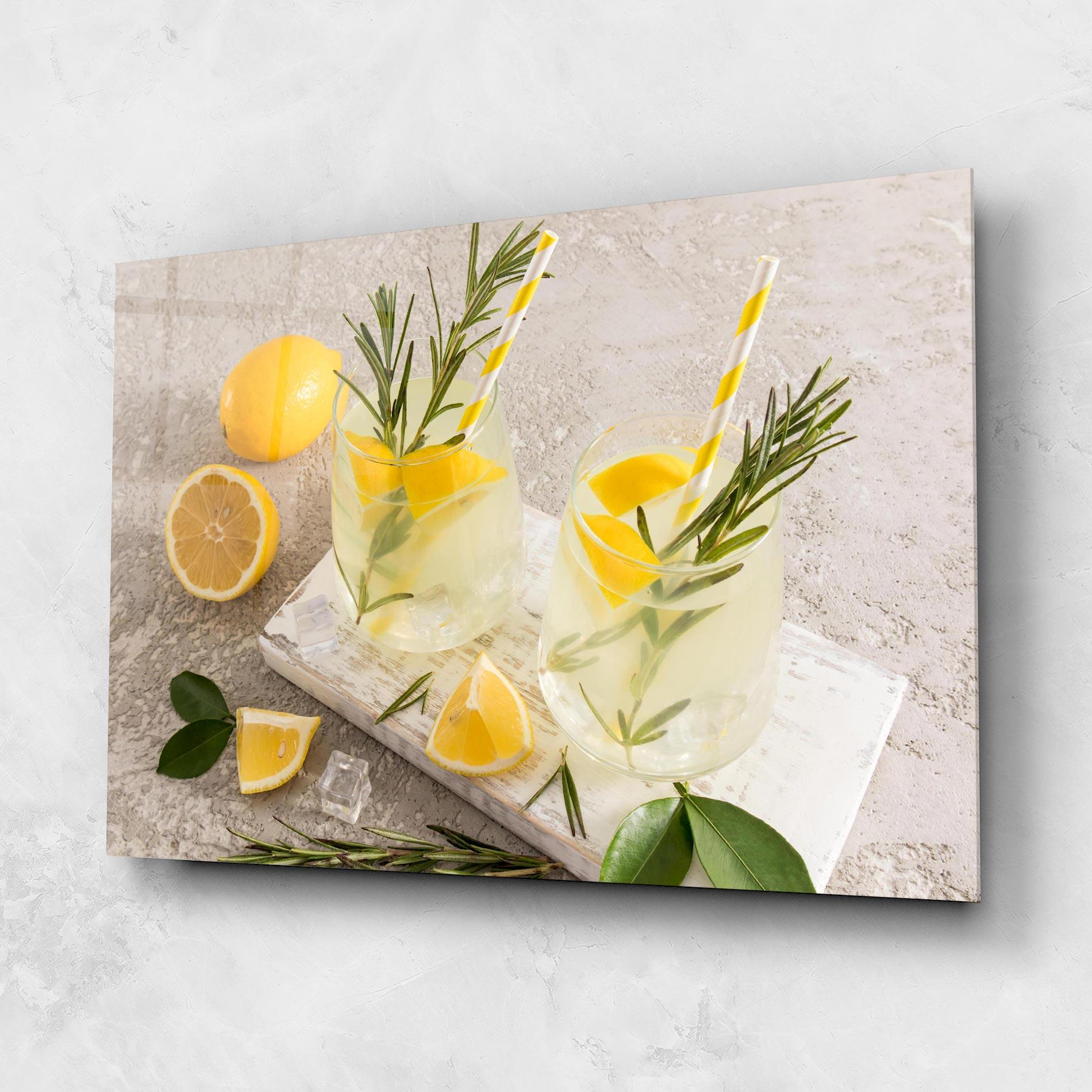 Glasbild Homemade Rosemary Drink mockup 1