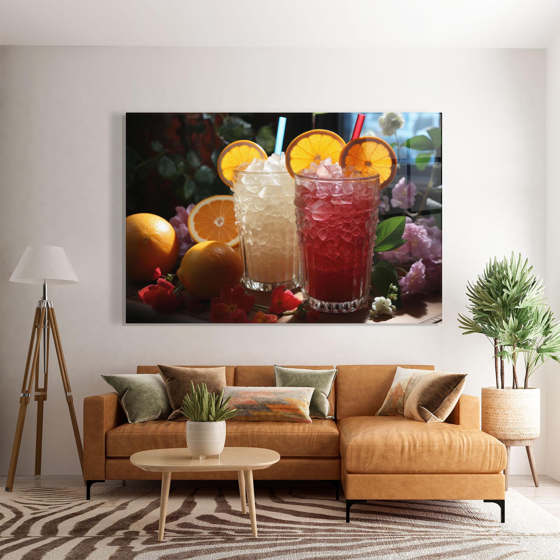 Glasbild Citrus Smoothie Drink mockup 7