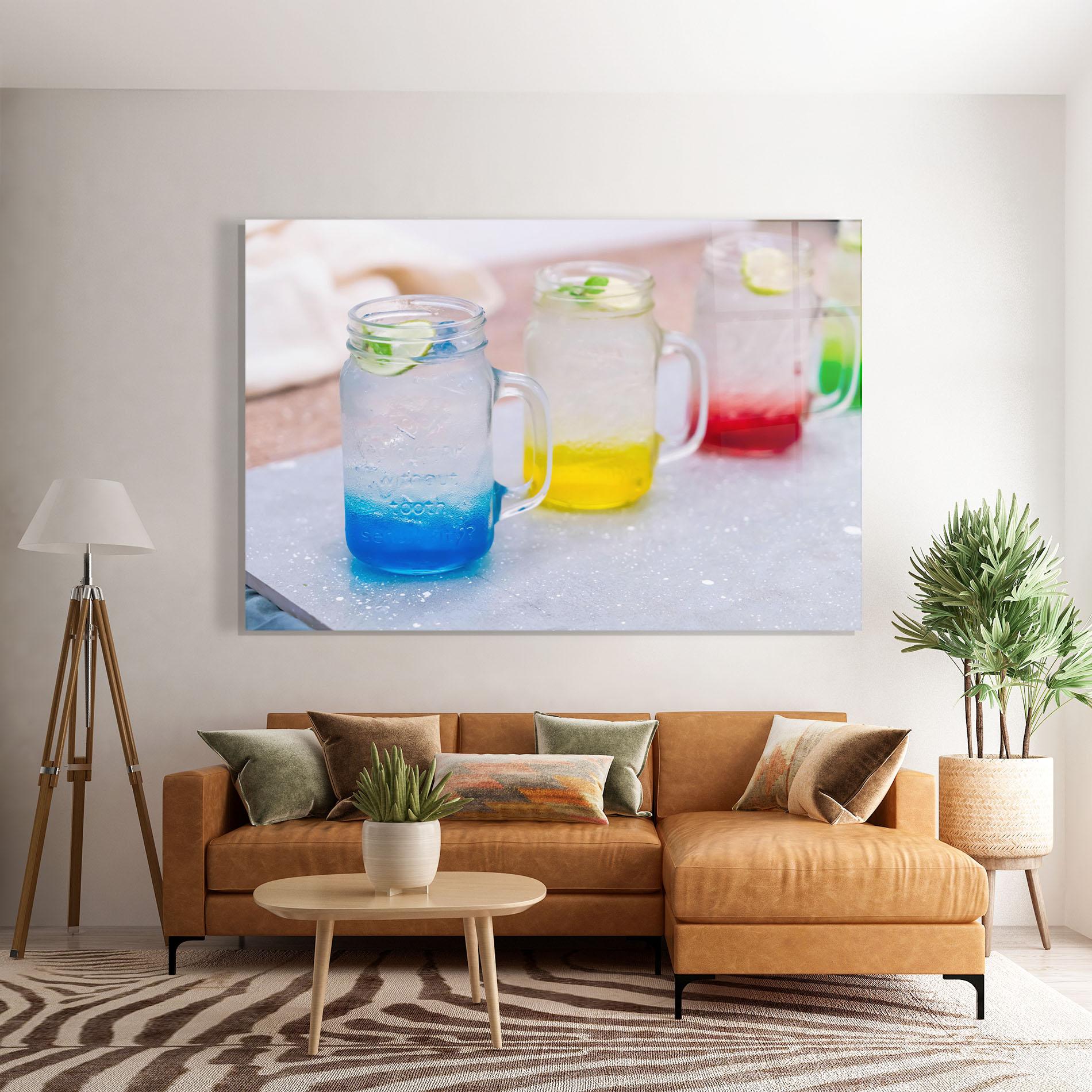 Glasbild Colorful Italian Soda mockup 7