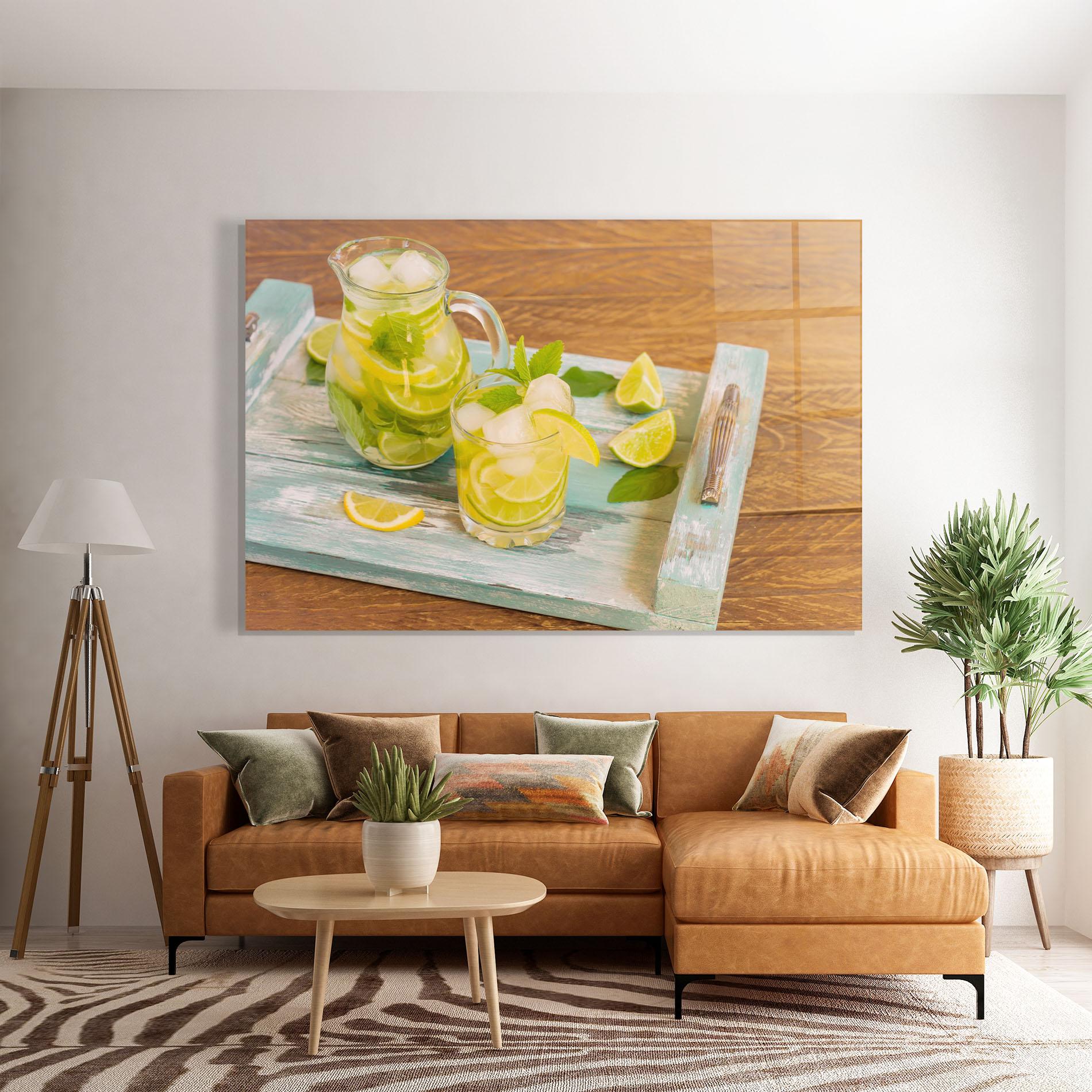 Glasbild Fresh Cold Lemonade mockup 7