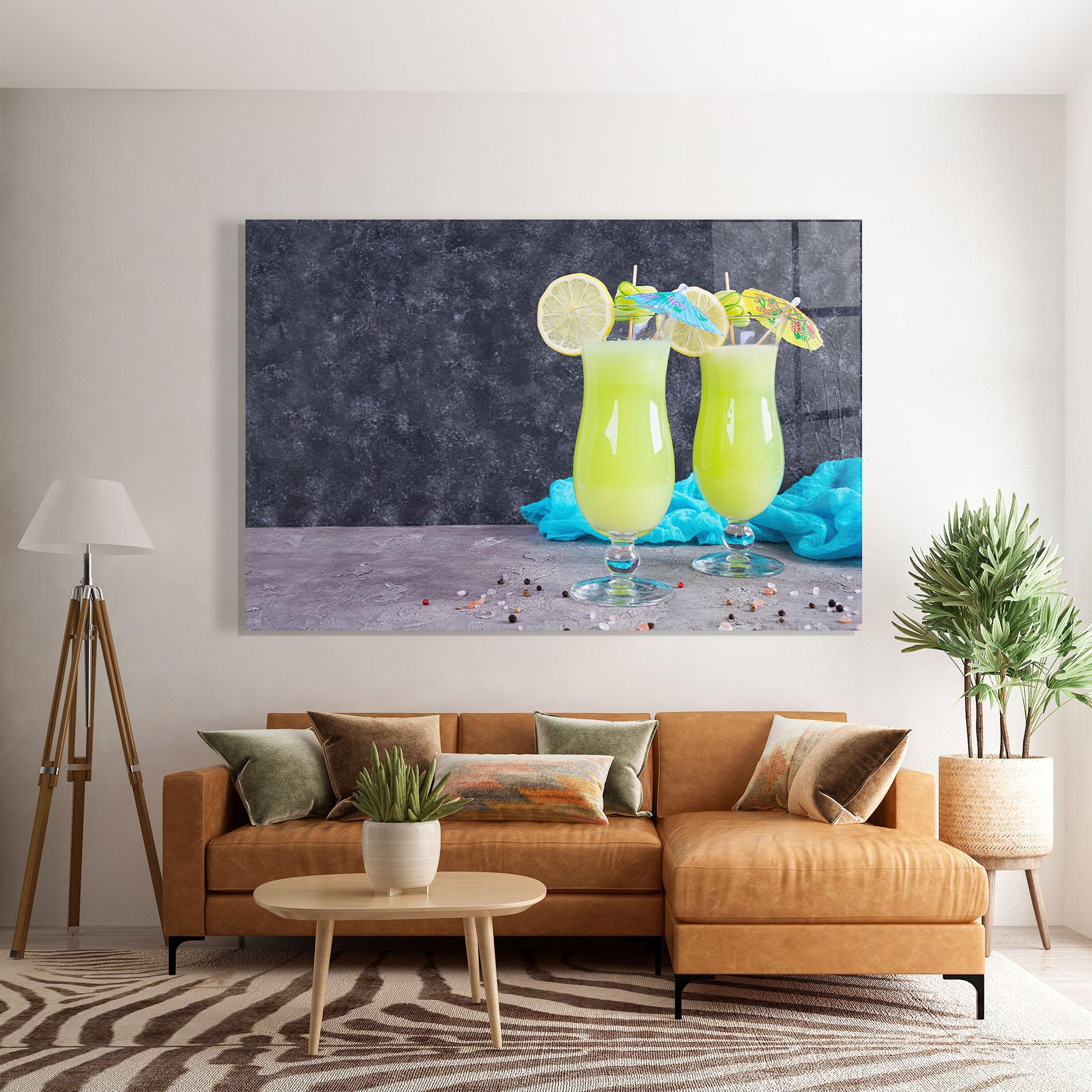 Glasbild Fresh Cucumber Juice mockup 7