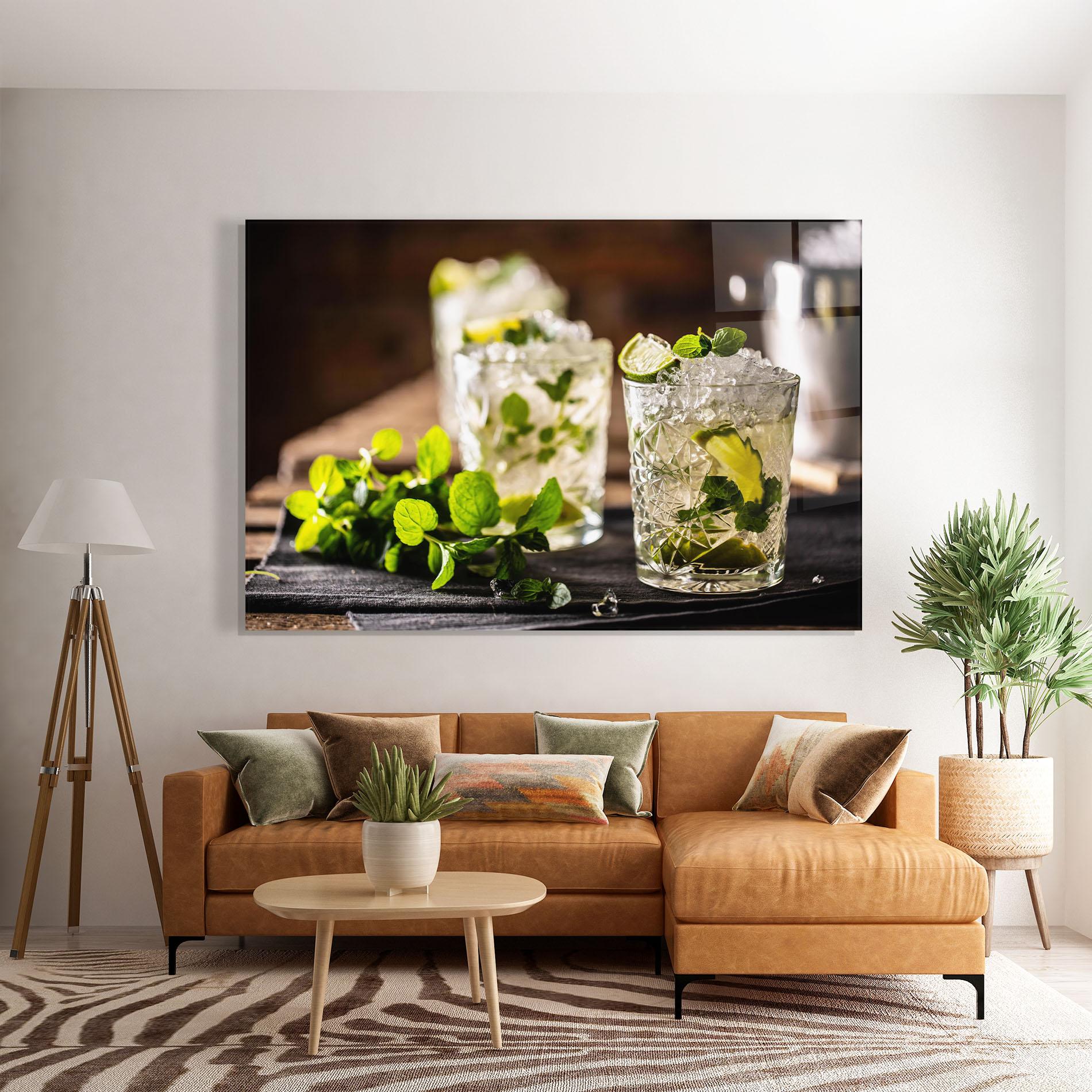 Glasbild Fresh Mint Lime mockup 7