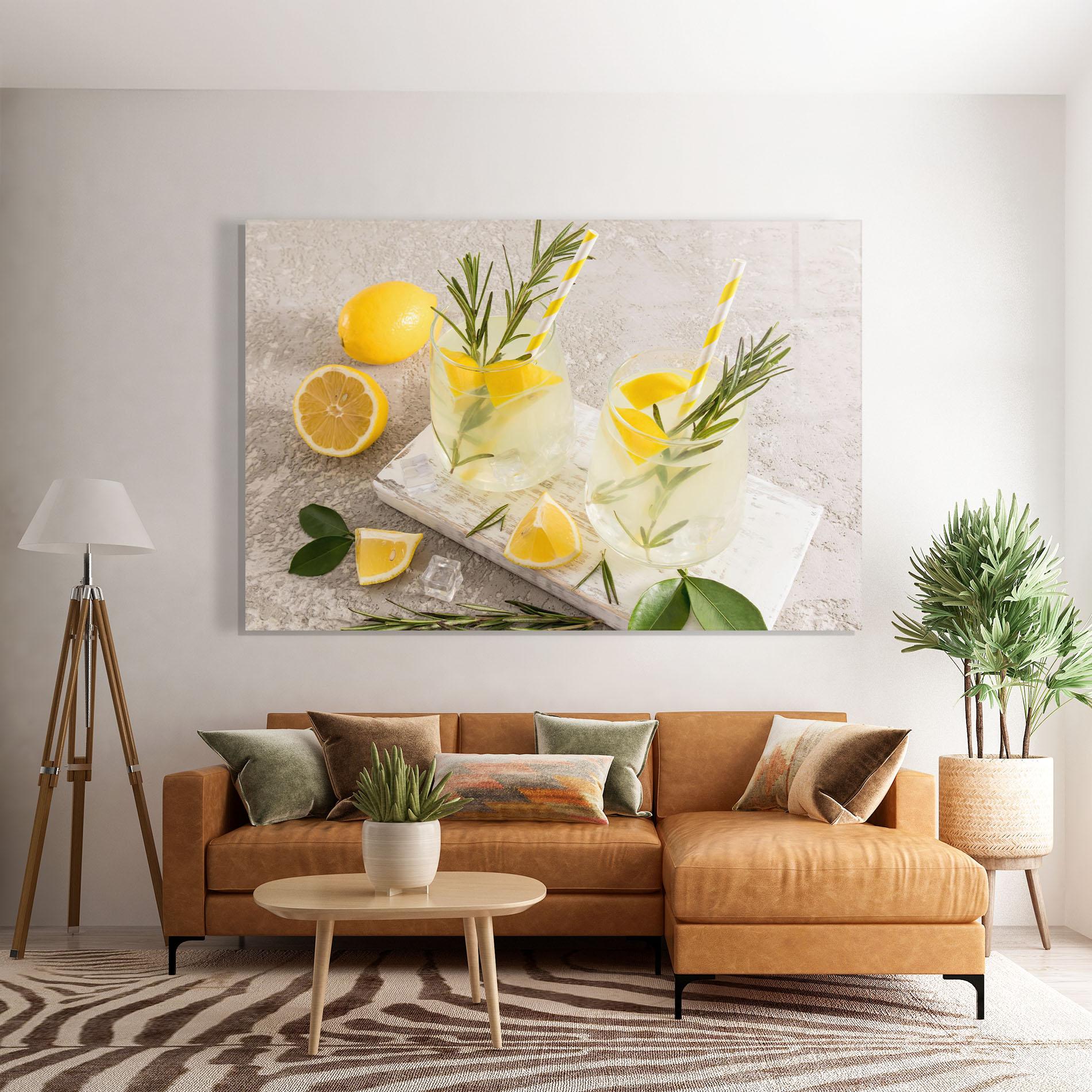 Glasbild Homemade Rosemary Drink mockup 7