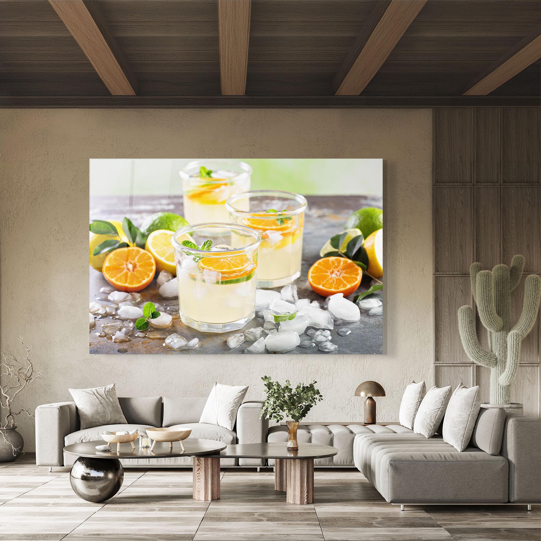 Glasbild Citrus Fruit Lemonade mockup 8