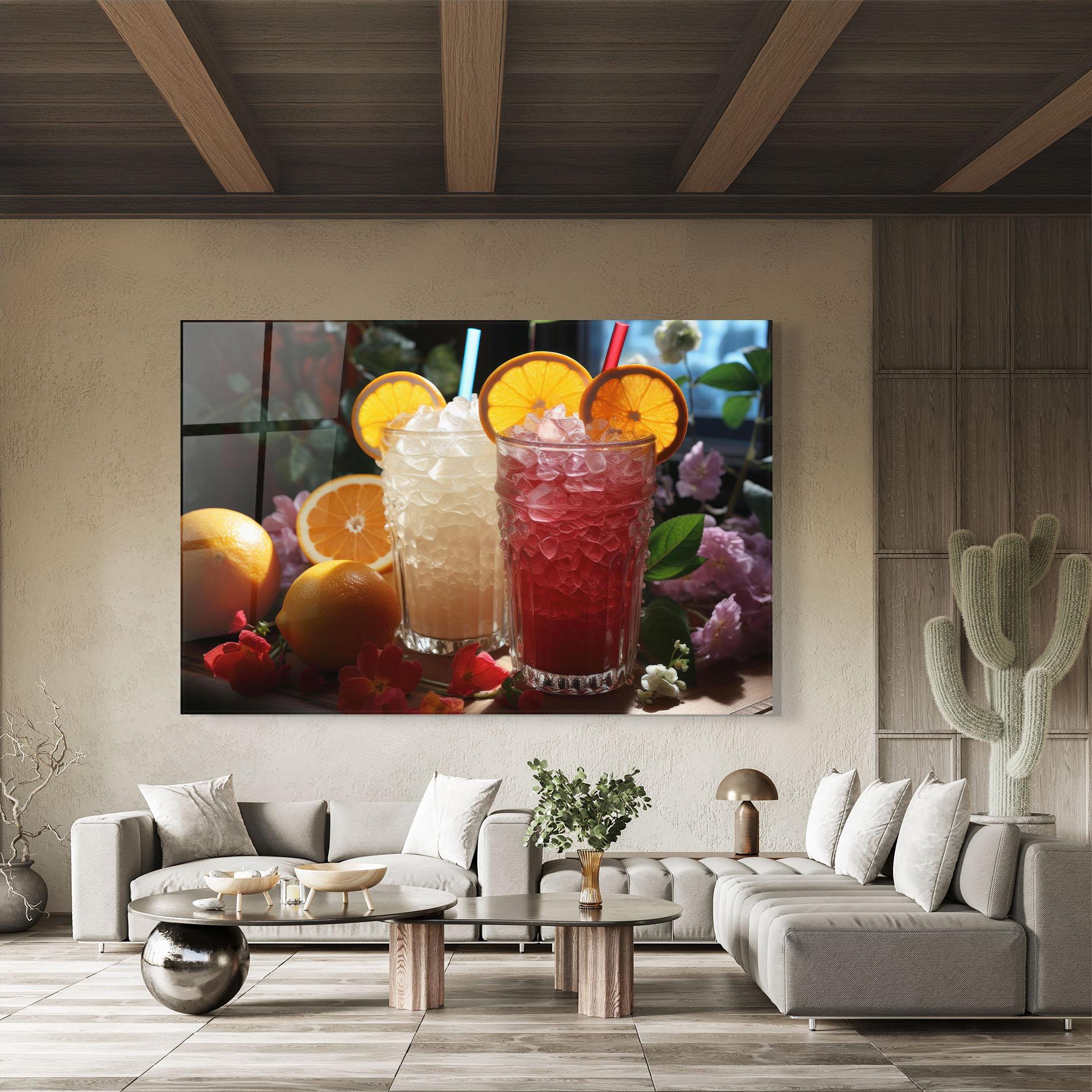 Glasbild Citrus Smoothie Drink mockup 8