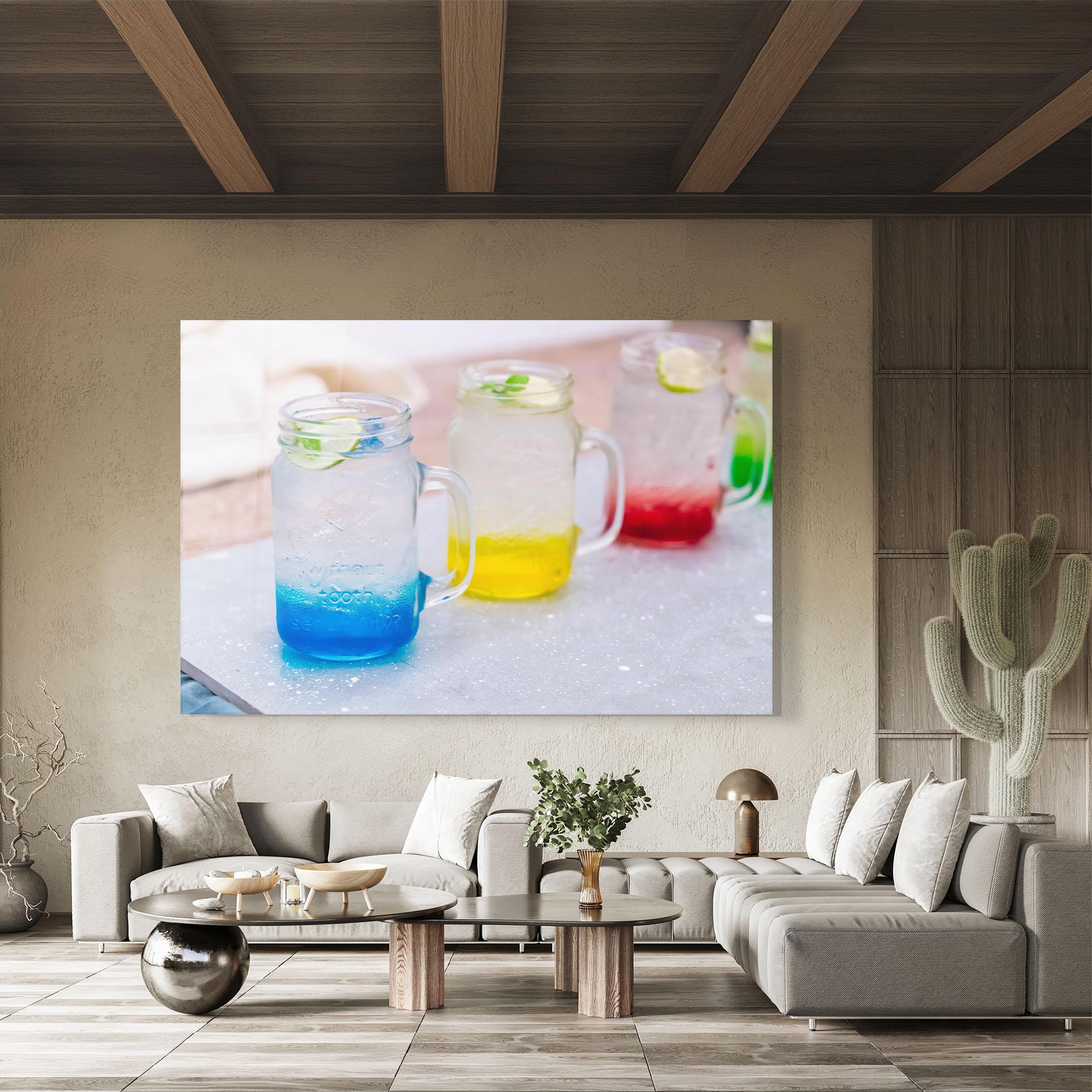 Glasbild Colorful Italian Soda mockup 8