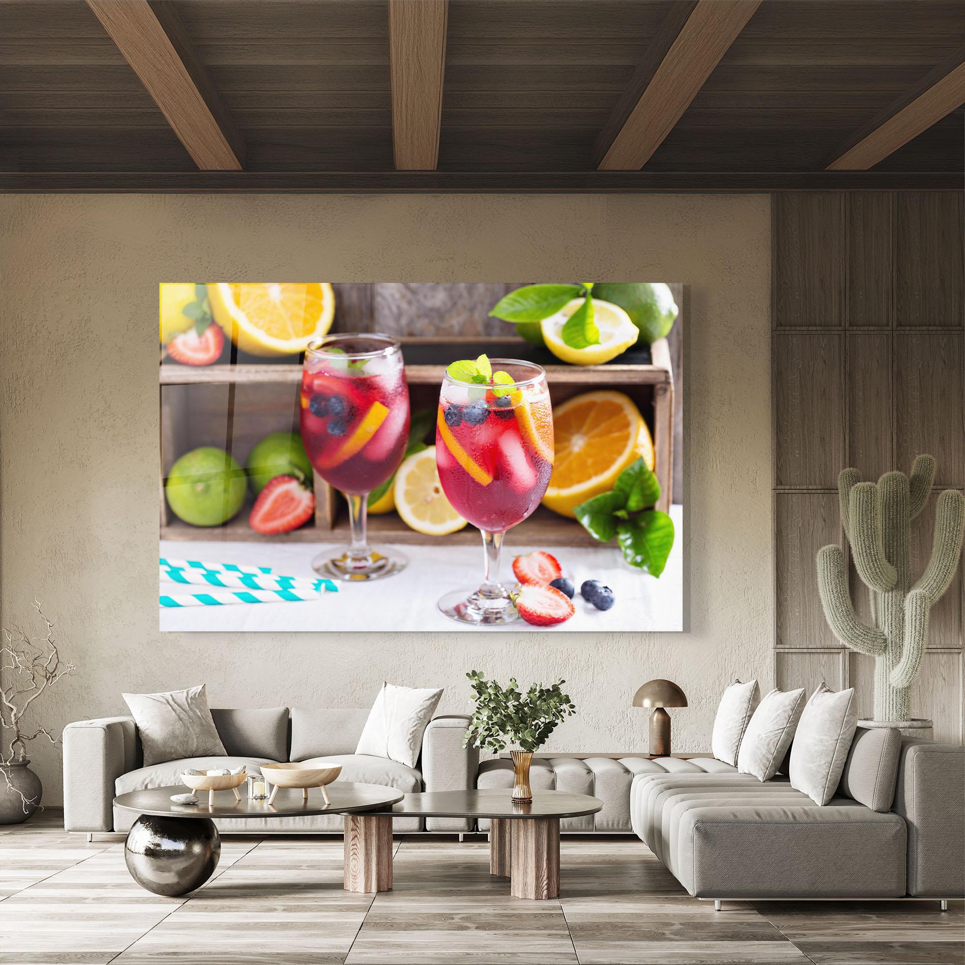 Glasbild Colorful Summer Drink mockup 8