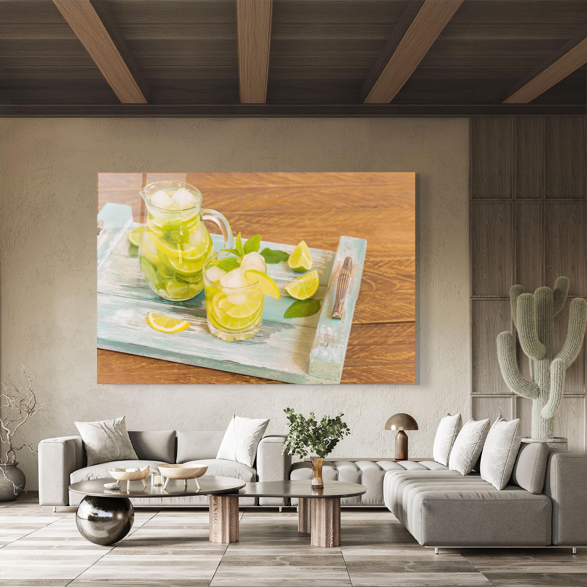 Glasbild Fresh Cold Lemonade mockup 8