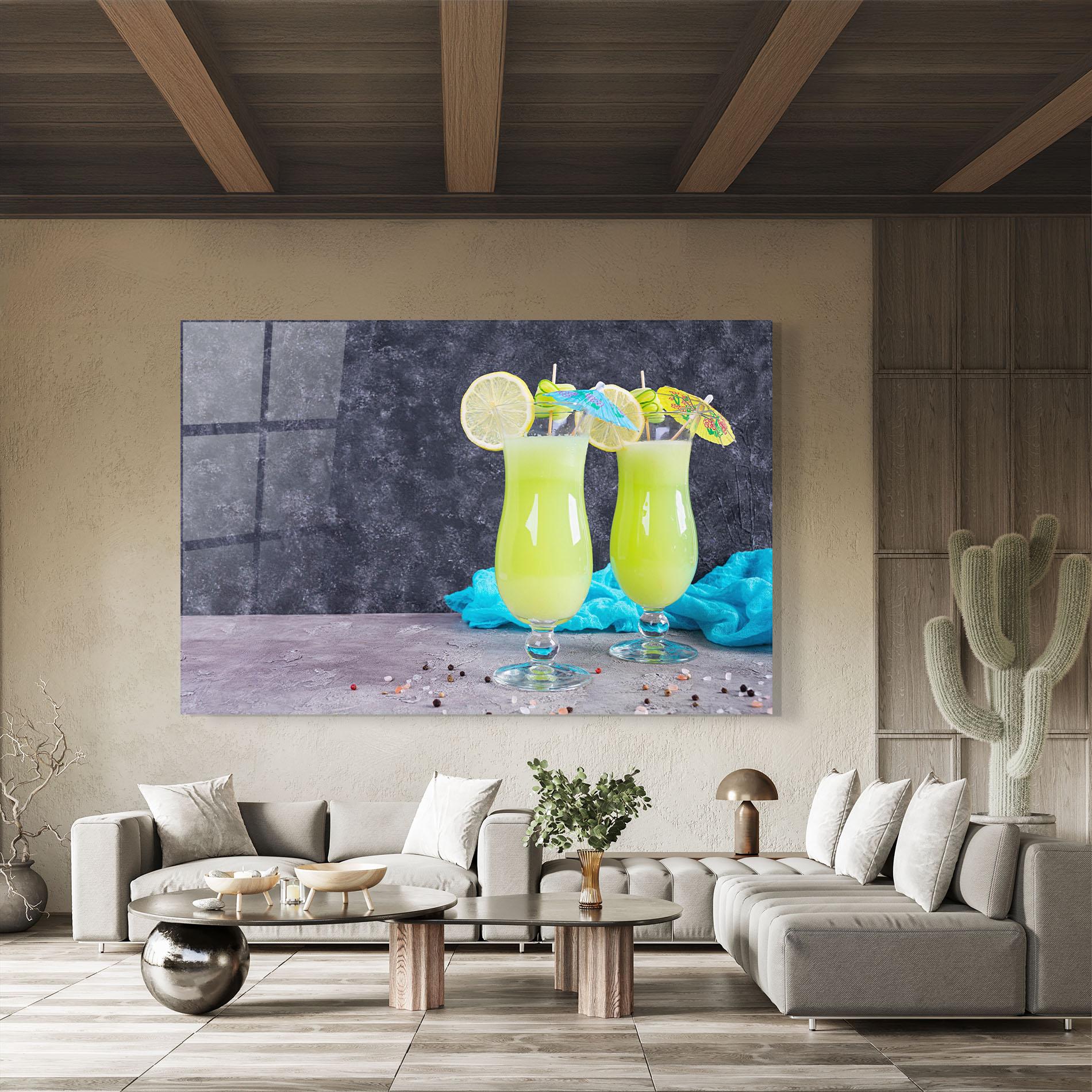 Glasbild Fresh Cucumber Juice mockup 8