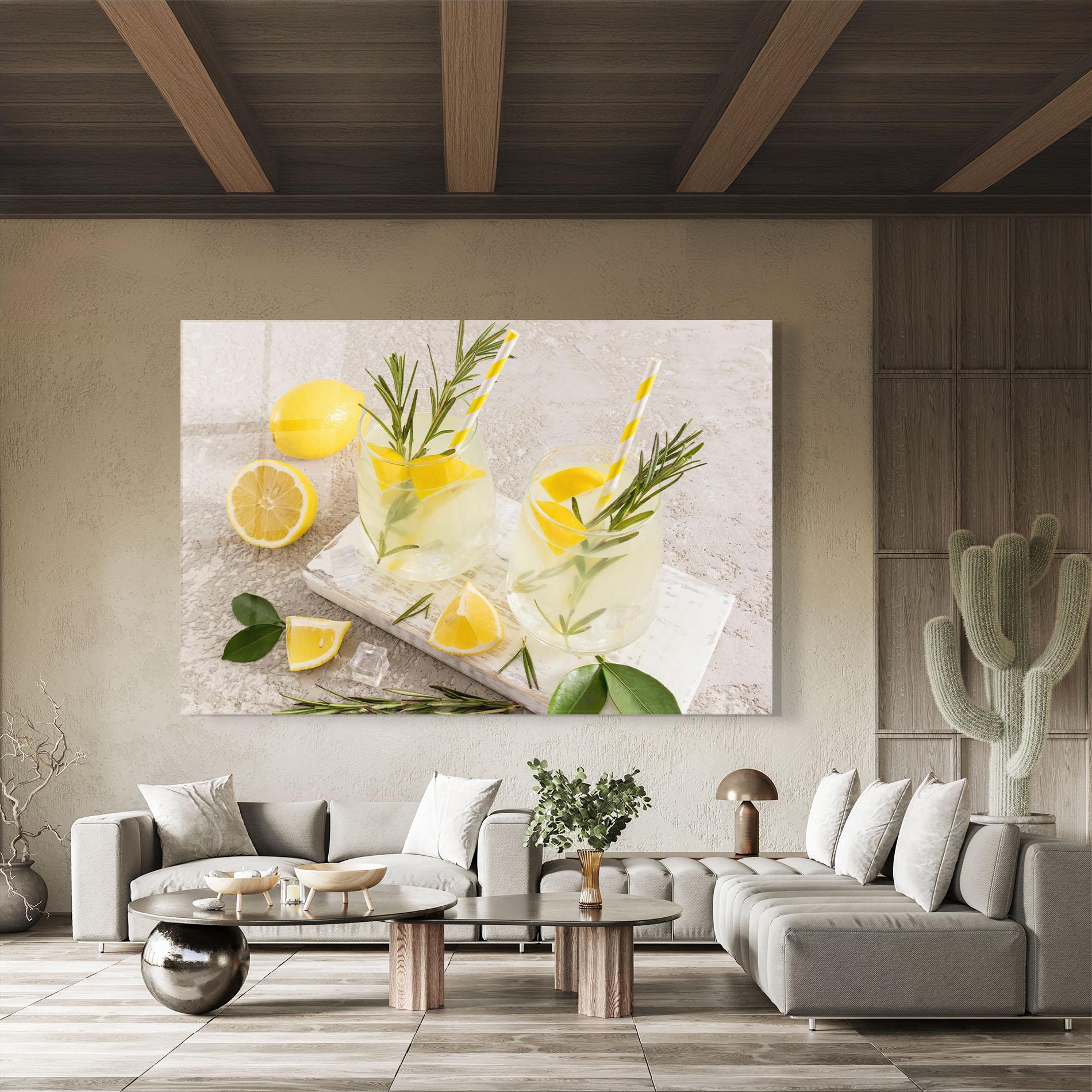 Glasbild Homemade Rosemary Drink mockup 8