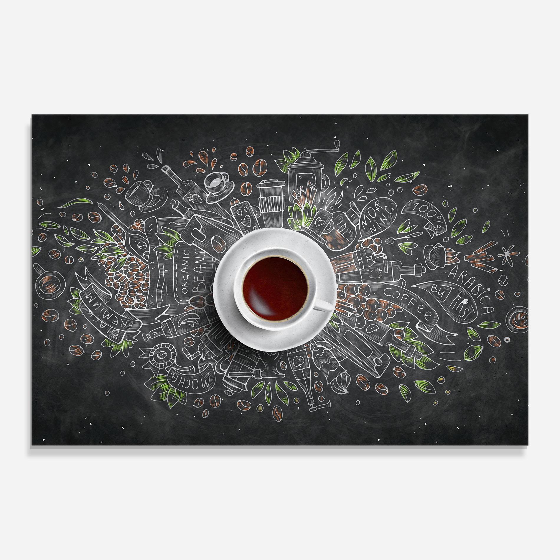 Glasbild Black Board Coffee mockup 0