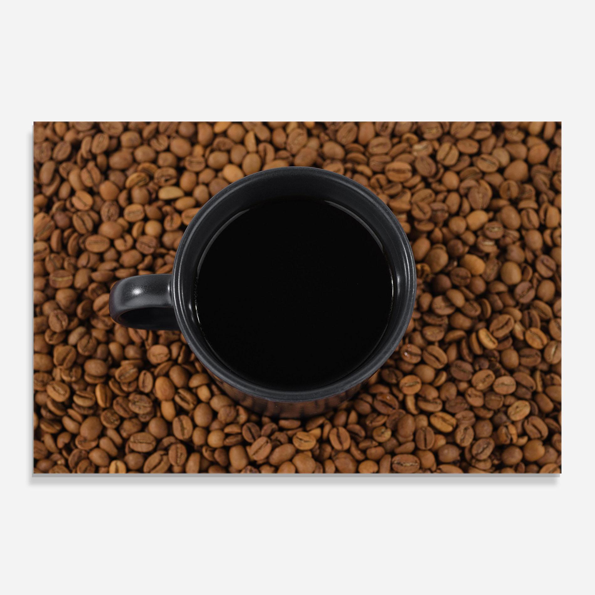 Glasbild Black Cup Of Coffee mockup 0
