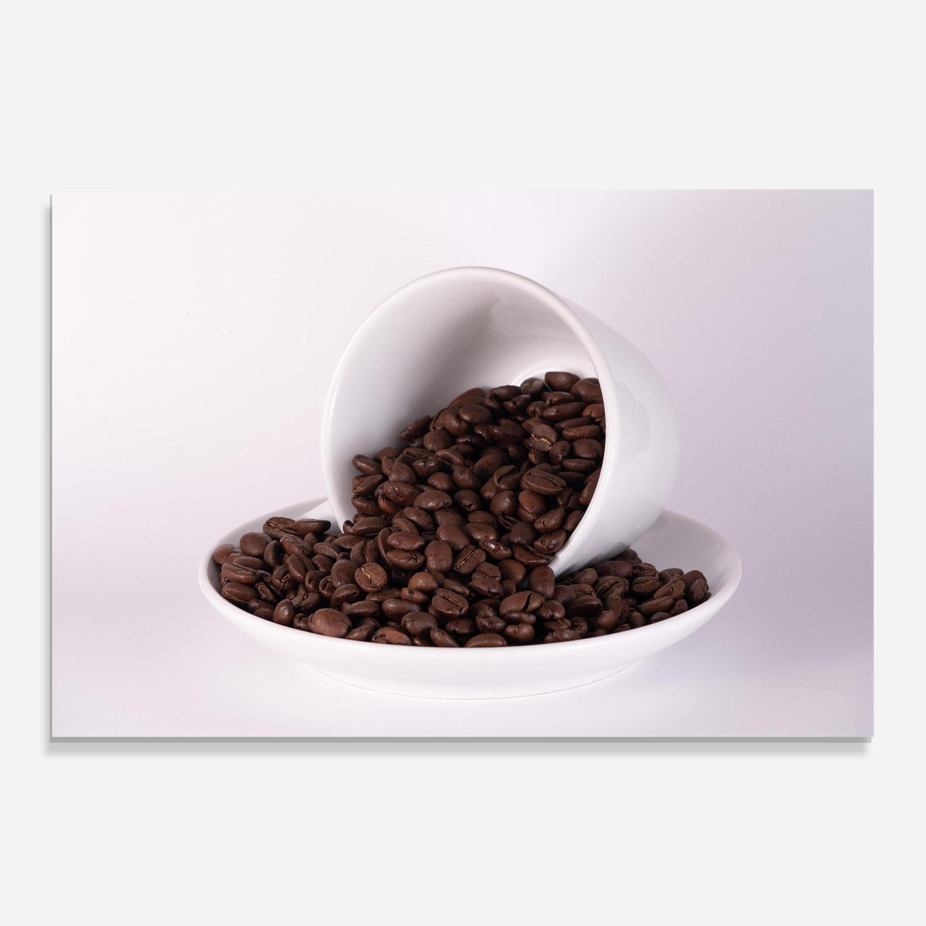 Glasbild Bowl Of Coffee mockup 0