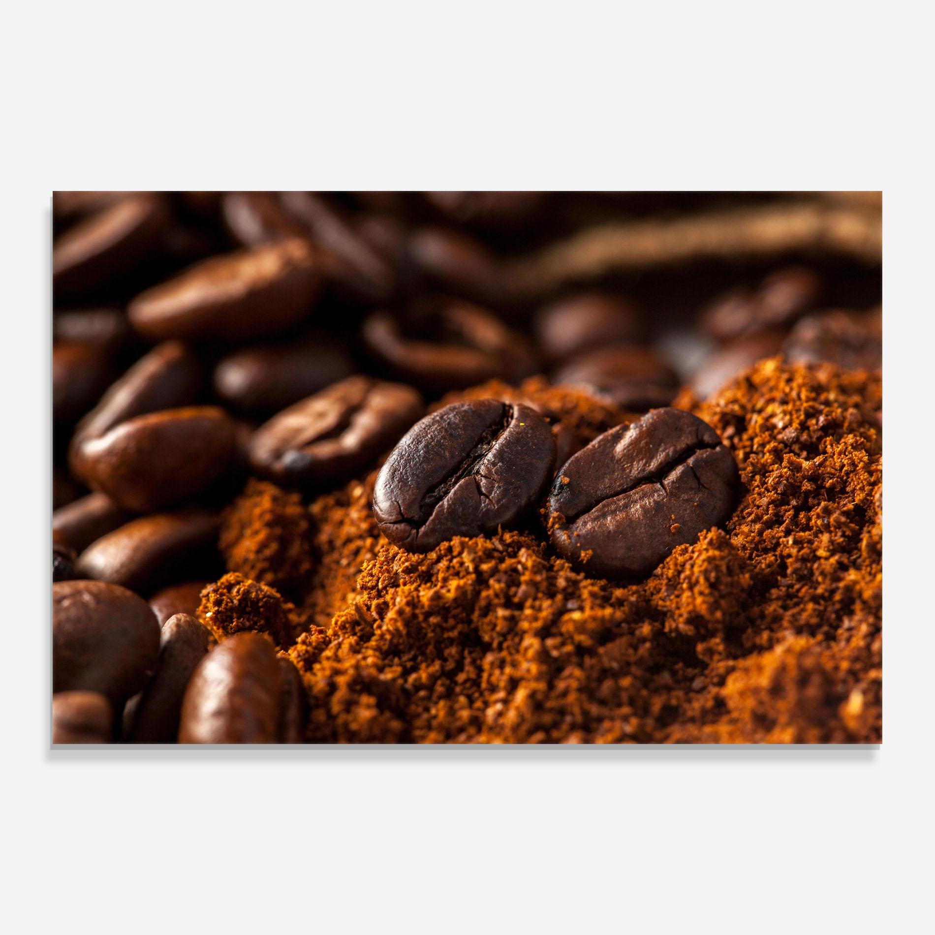 Glasbild Close Up Coffee Beans mockup 0