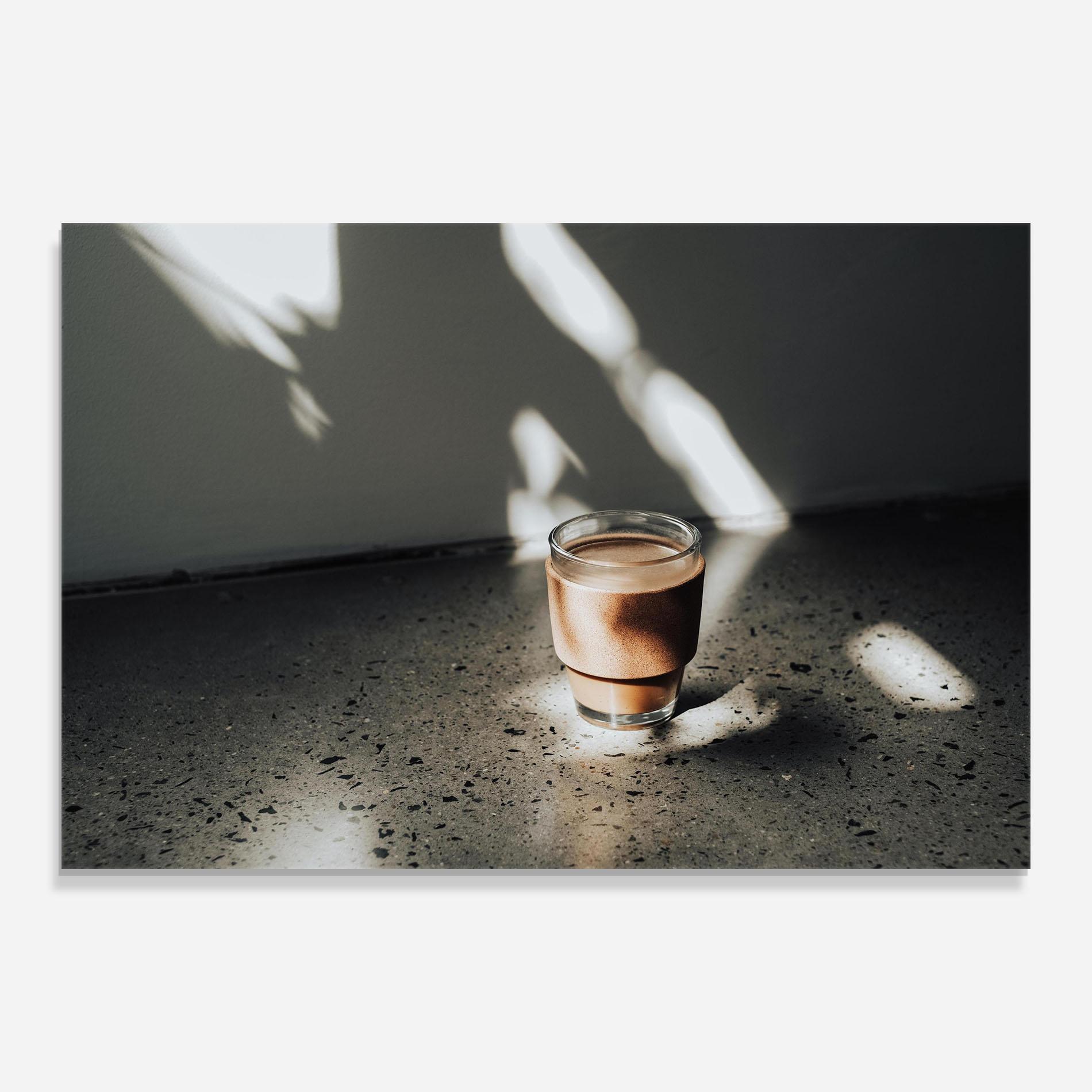 Glasbild Coffee In The Sun mockup 0