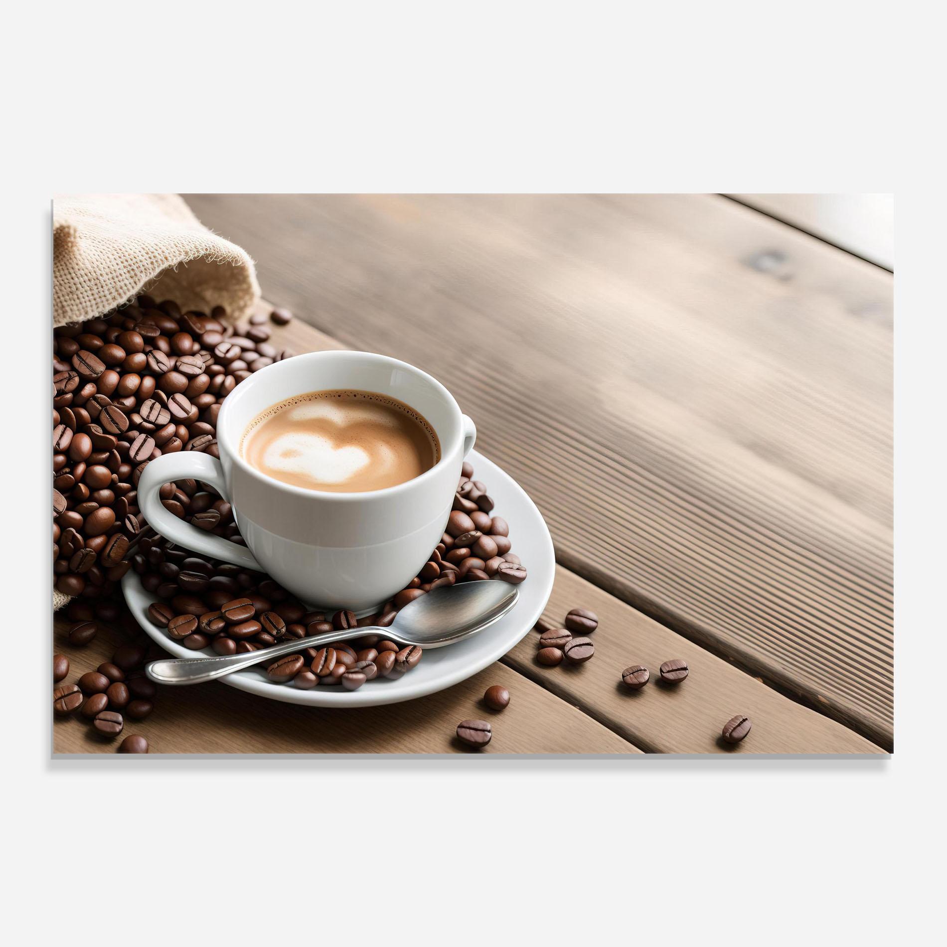 Glasbild Coffee On Table mockup 0