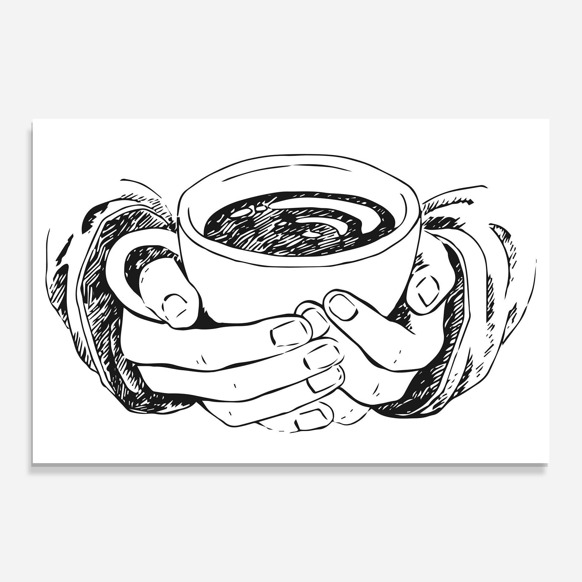 Glasbild Holding Coffee mockup 0
