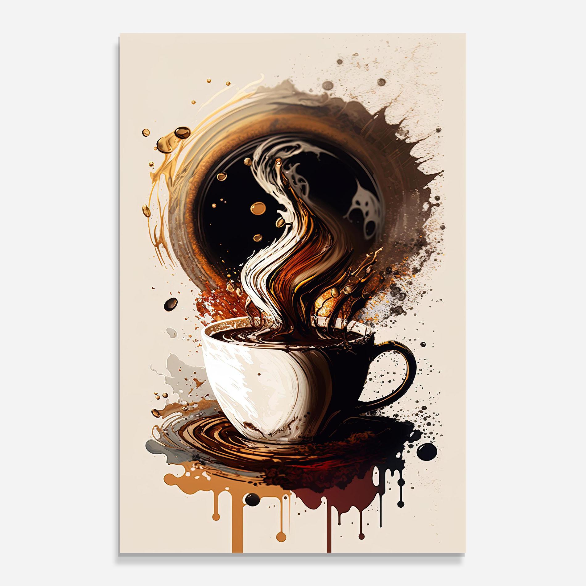 Glasbild Coffee Art mockup 0