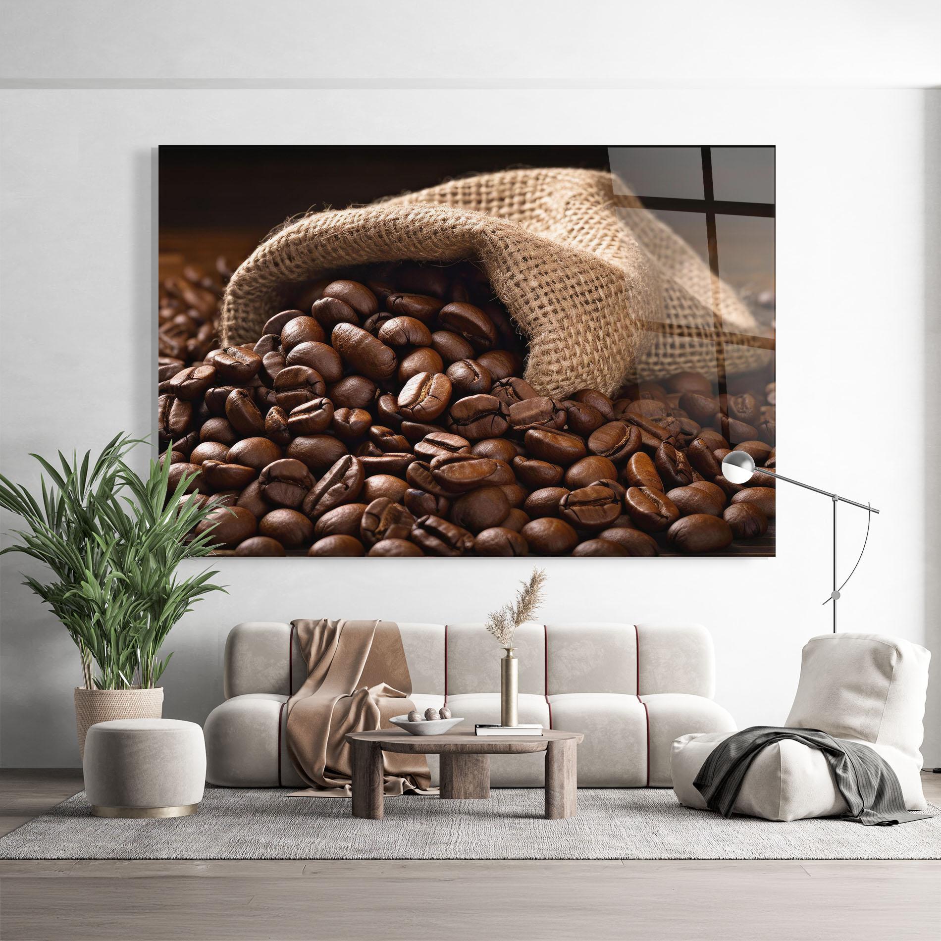 Glasbild Bag Of Coffee Beans mockup 9