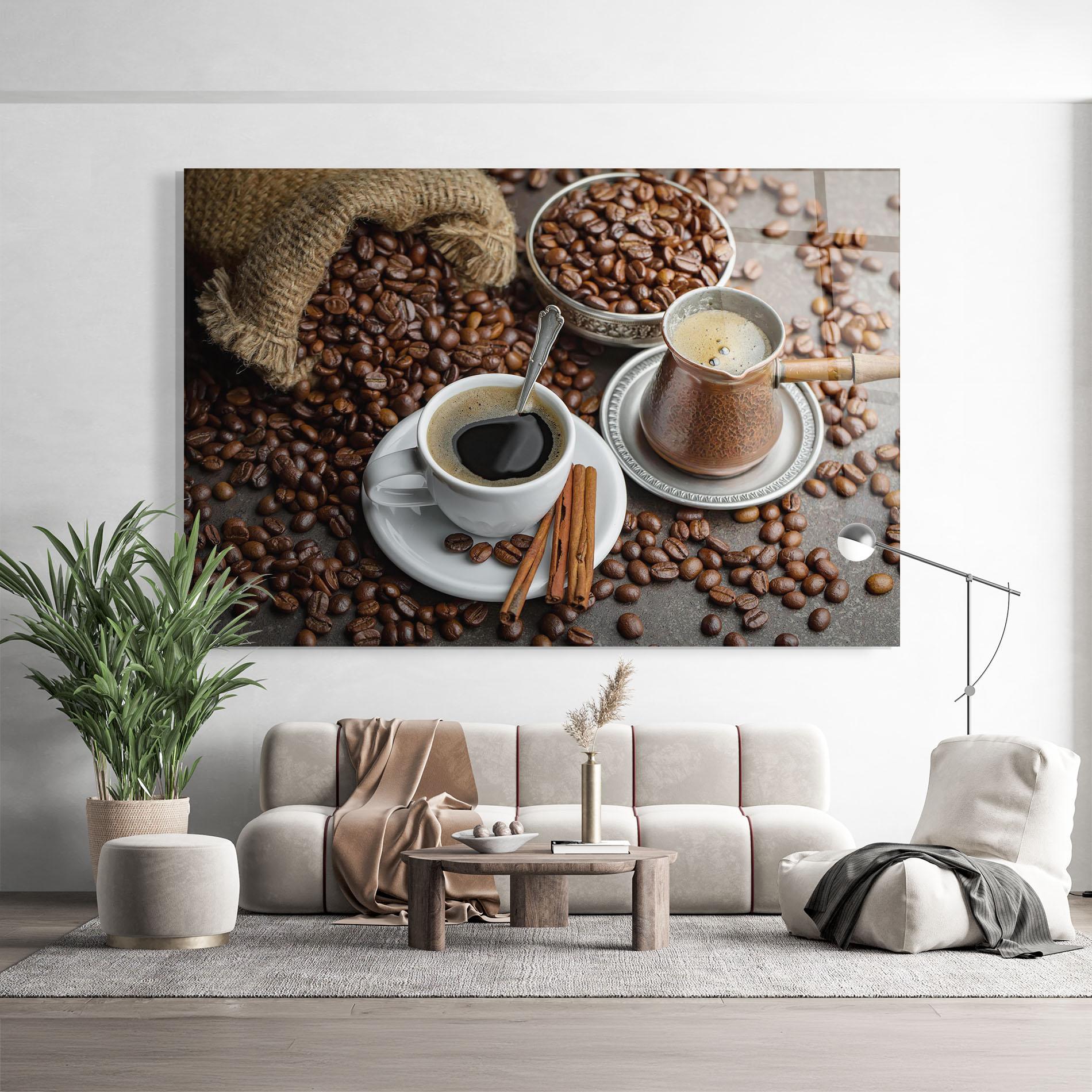 Glasbild Black Coffee Bean mockup 9