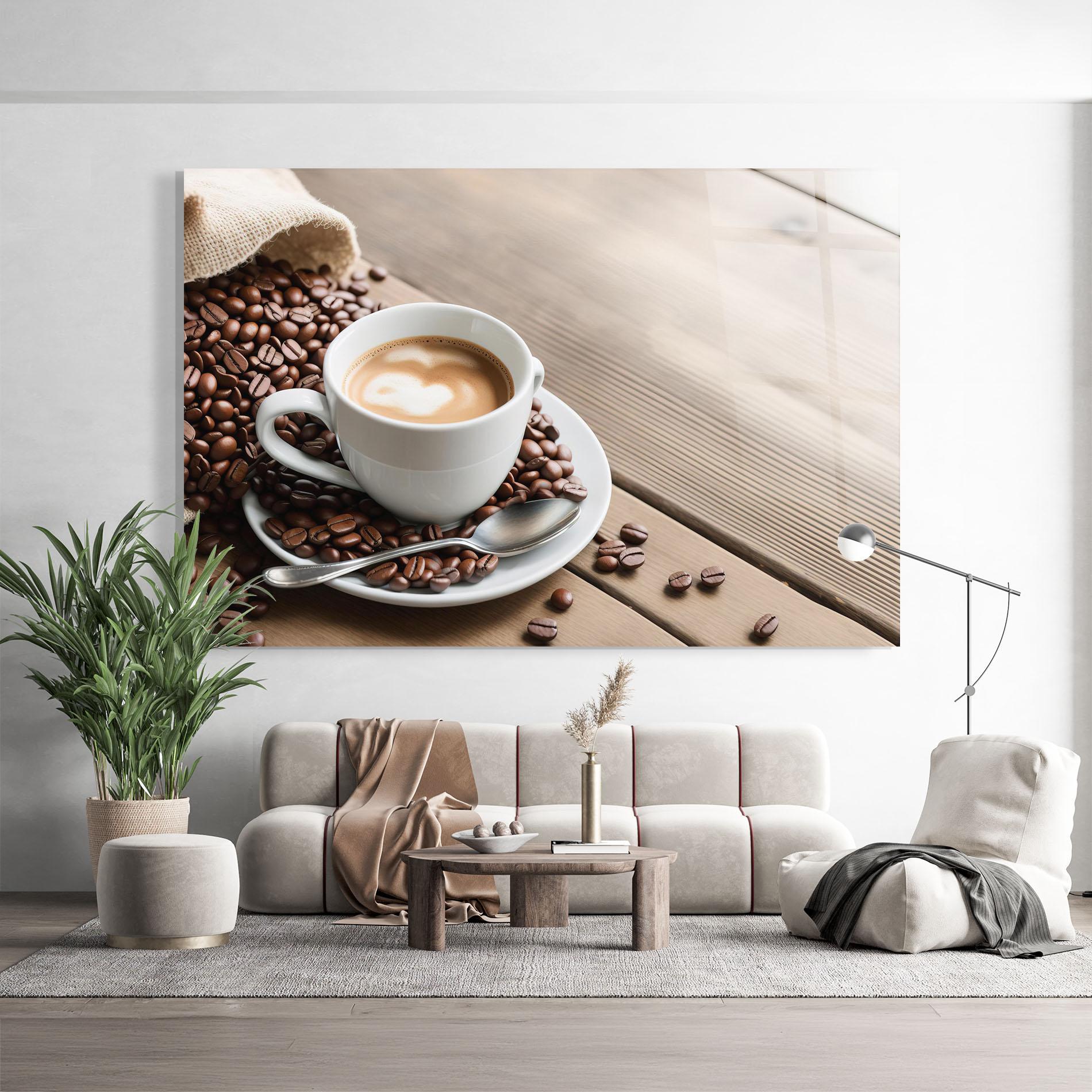 Glasbild Coffee On Table mockup 9