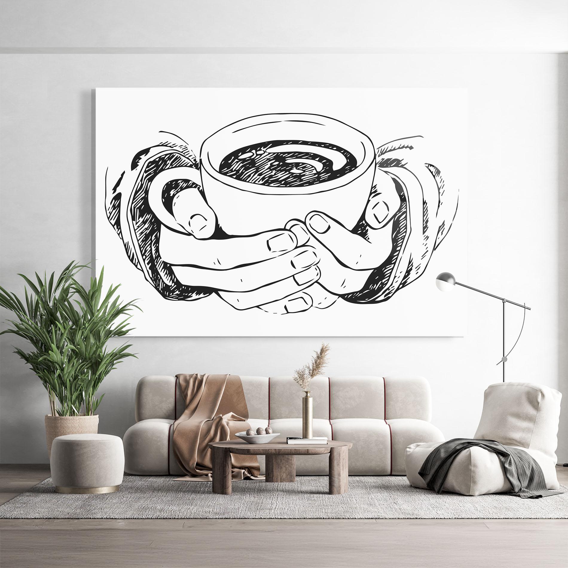 Glasbild Holding Coffee mockup 9