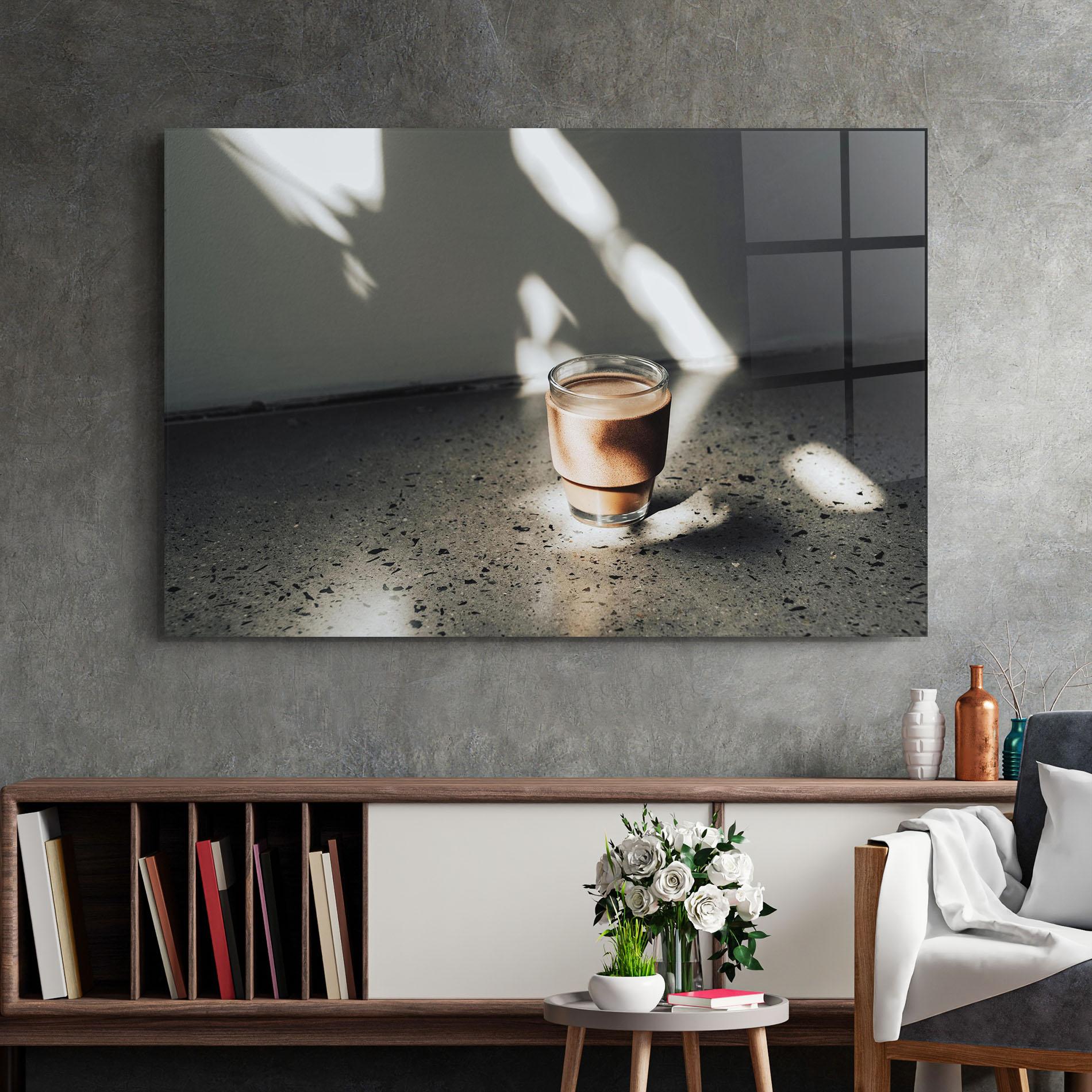 Glasbild Coffee In The Sun mockup 2