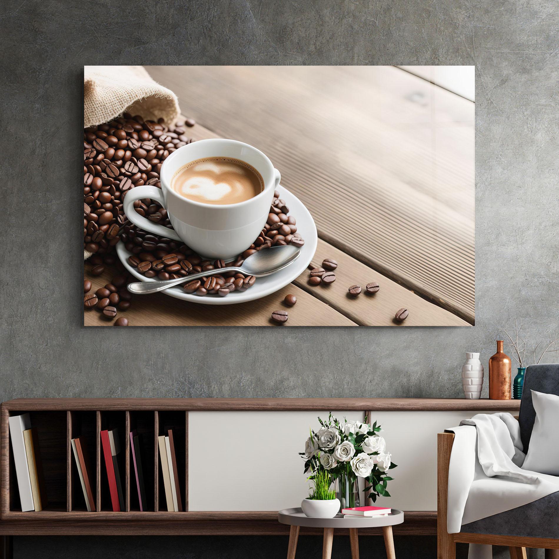 Glasbild Coffee On Table mockup 2