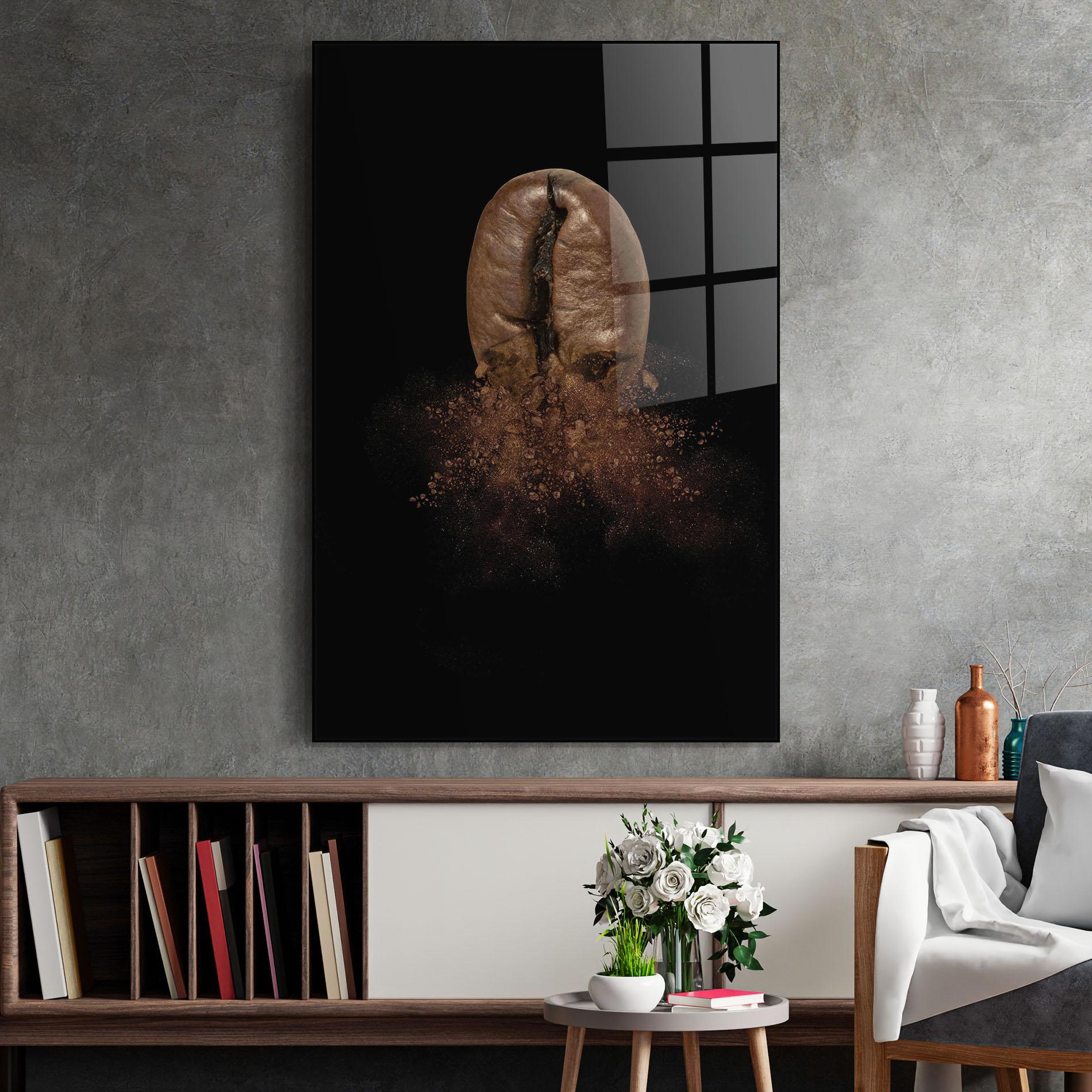 Glasbild Coffee Bean Explosion mockup 2