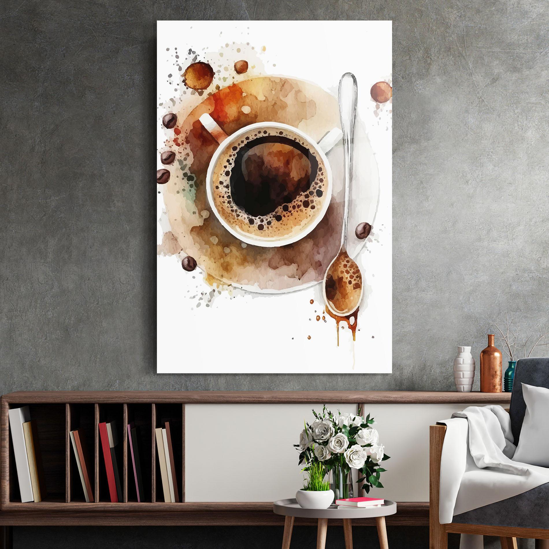 Glasbild Coffee Liquid mockup 2