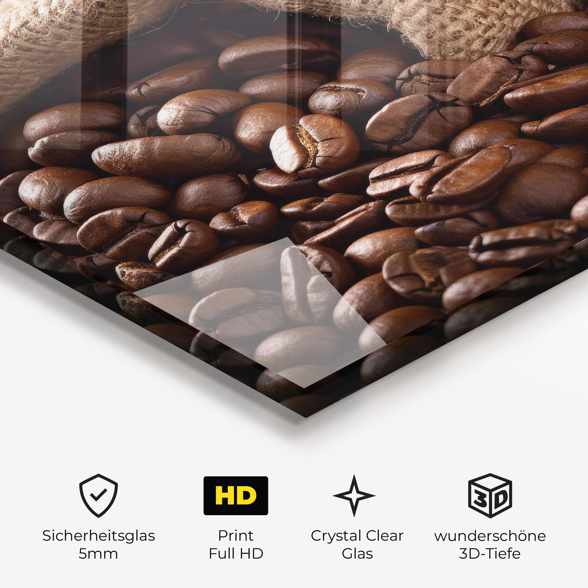 Glasbild Bag Of Coffee Beans mockup 3