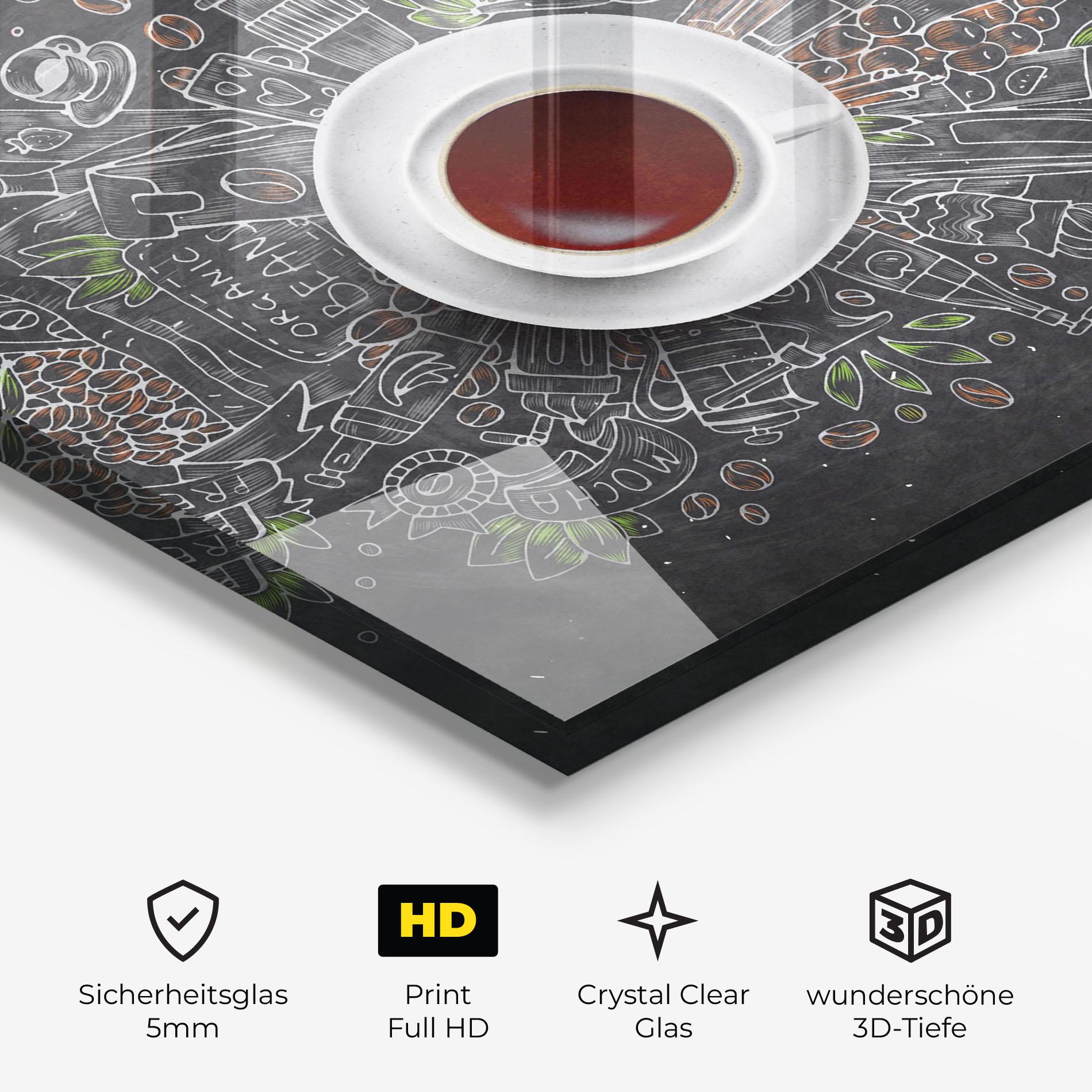 Glasbild Black Board Coffee mockup 3