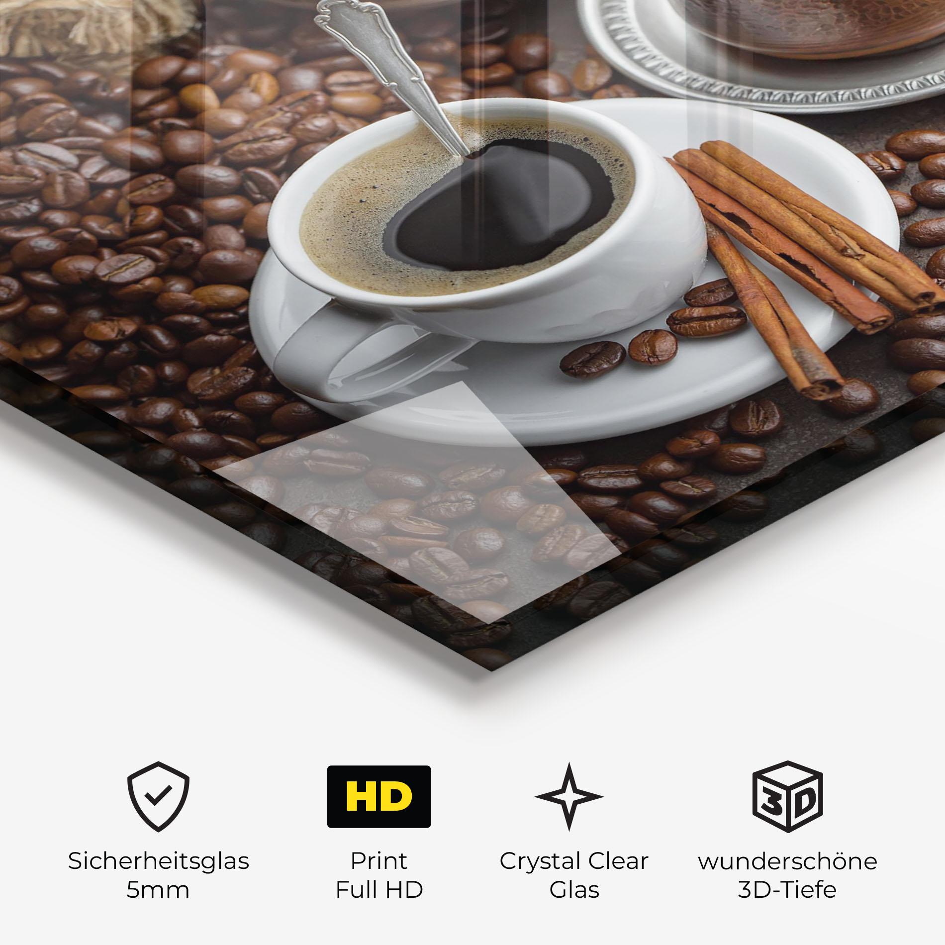 Glasbild Black Coffee Bean mockup 3