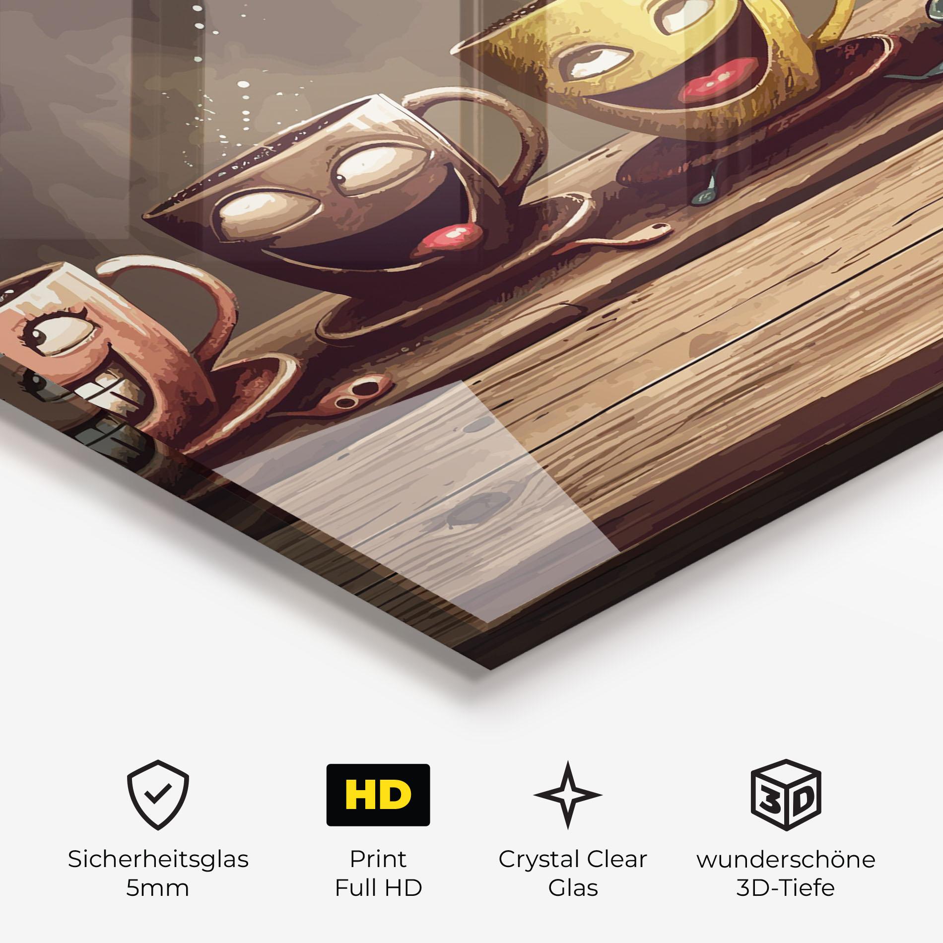 Glasbild Coffee Faces mockup 3