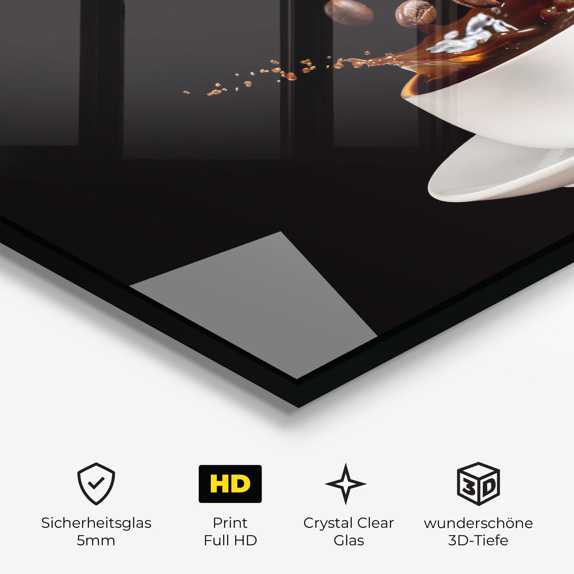 Glasbild Coffee Splashes mockup 3