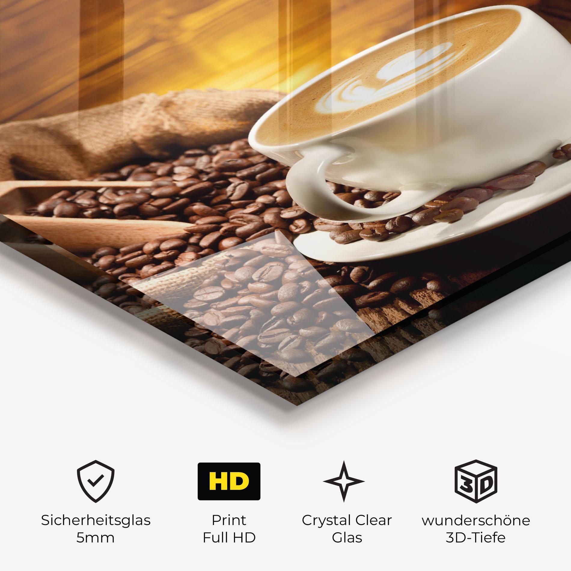 Glasbild Latte Coffee mockup 3