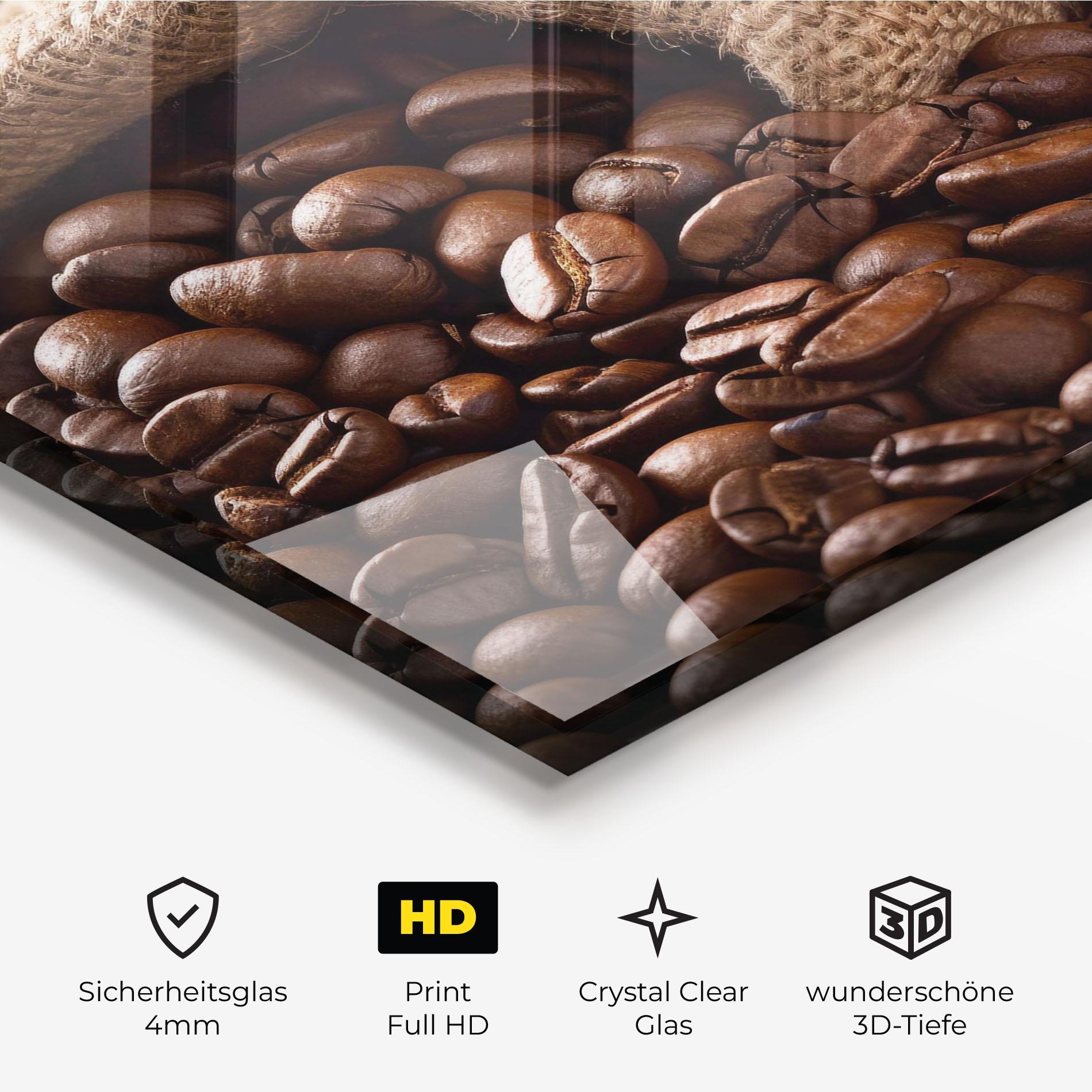 Glasbild Bag Of Coffee Beans mockup 3