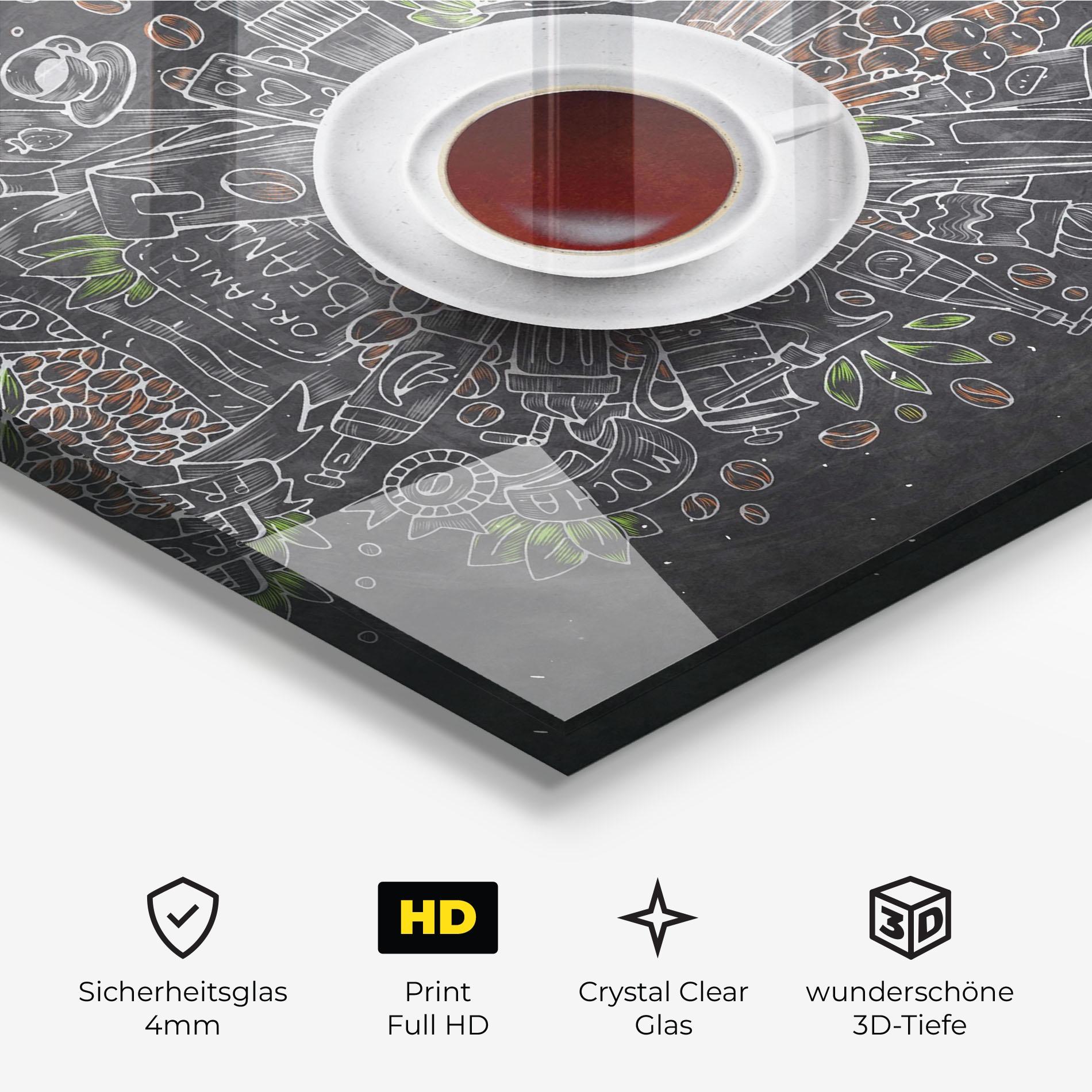 Glasbild Black Board Coffee mockup 3