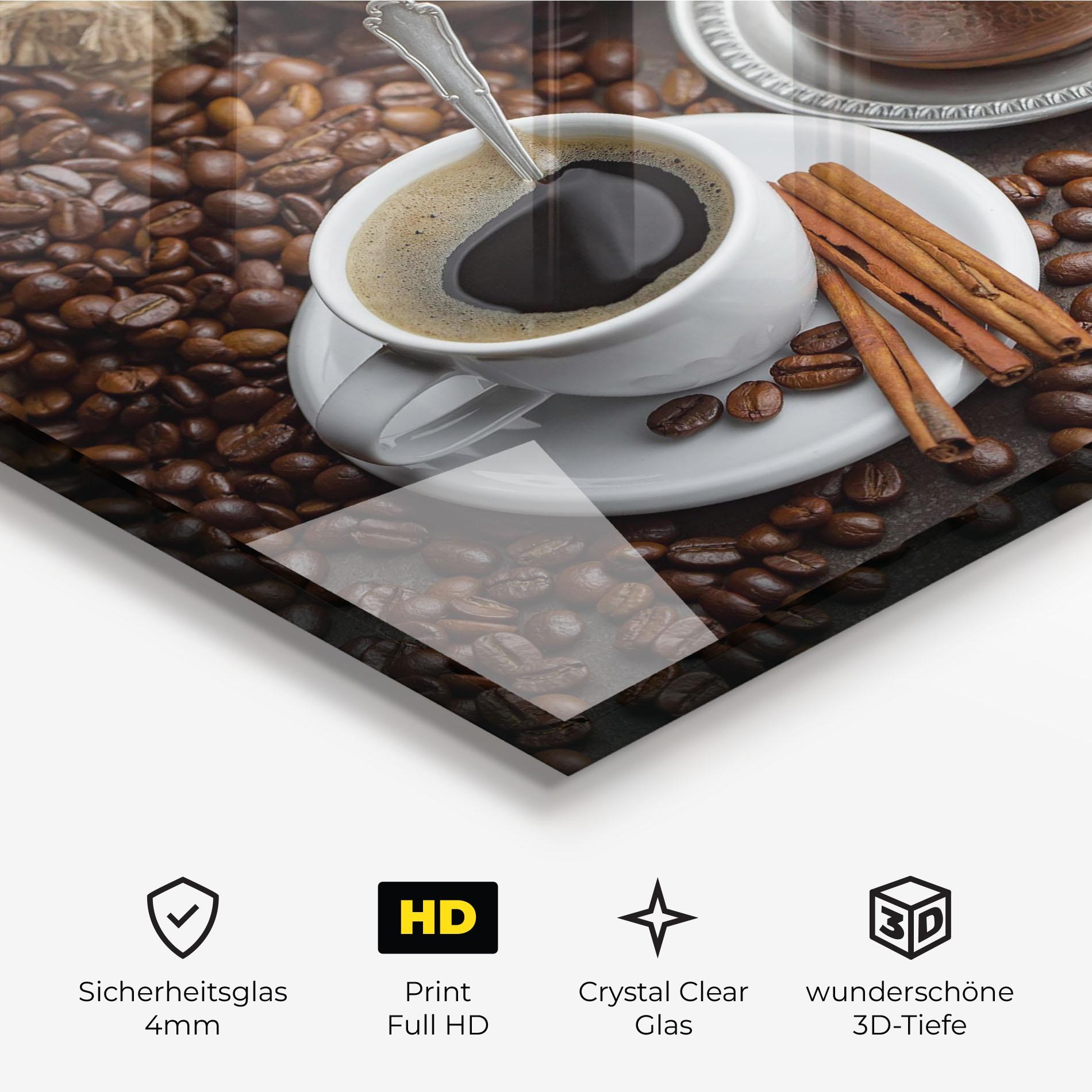 Glasbild Black Coffee Bean mockup 3