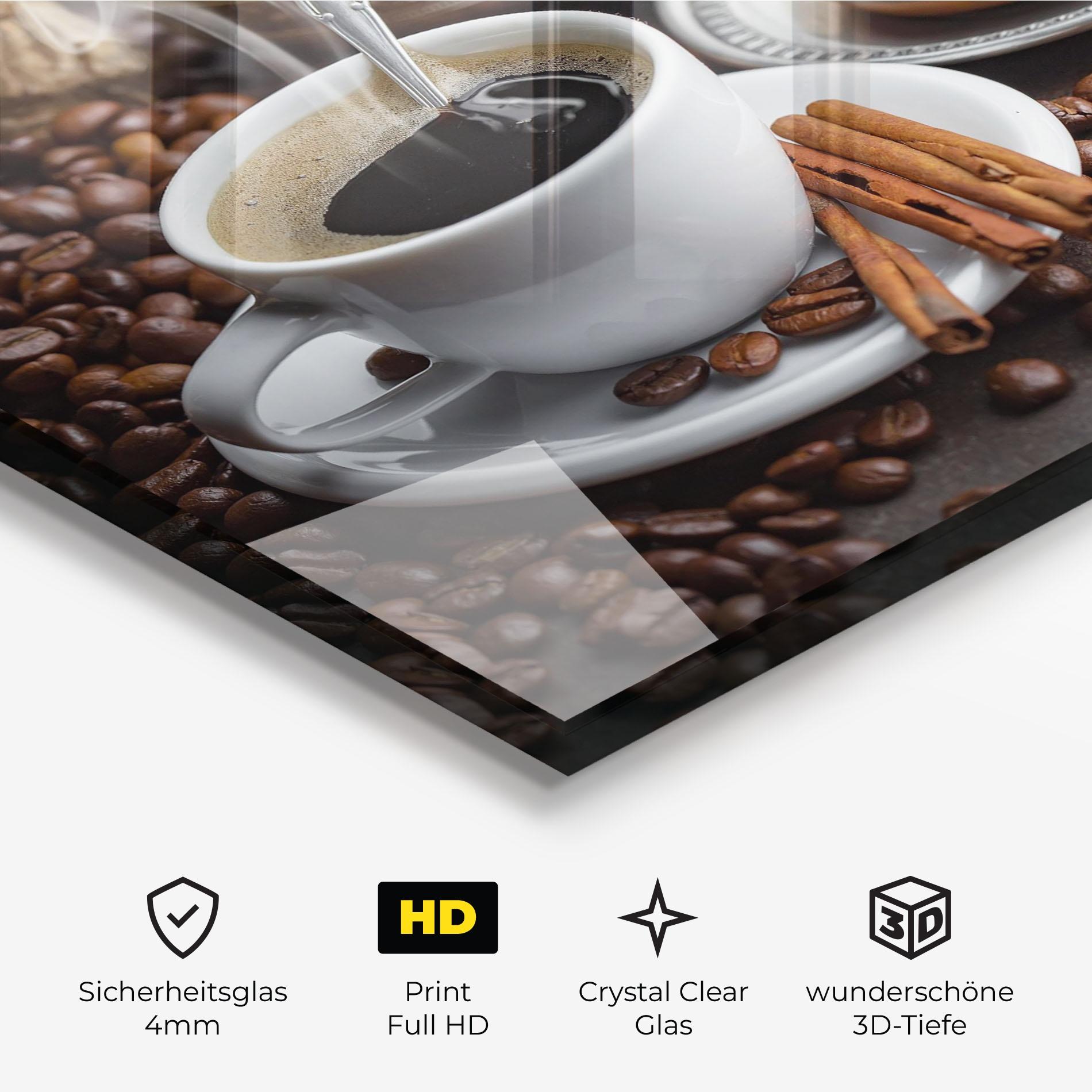 Glasbild Black Coffee Beans mockup 3