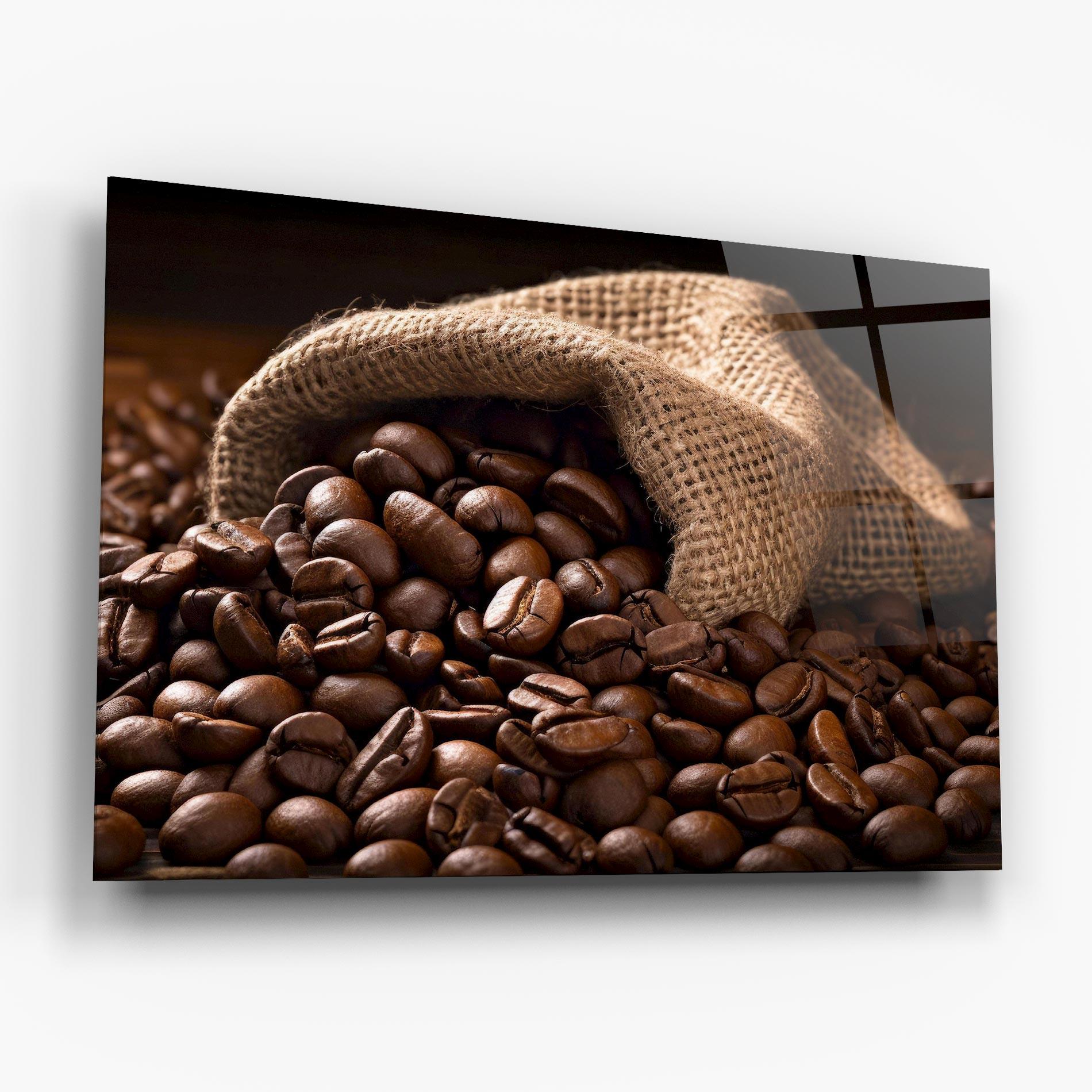 Glasbild Bag Of Coffee Beans mockup 6