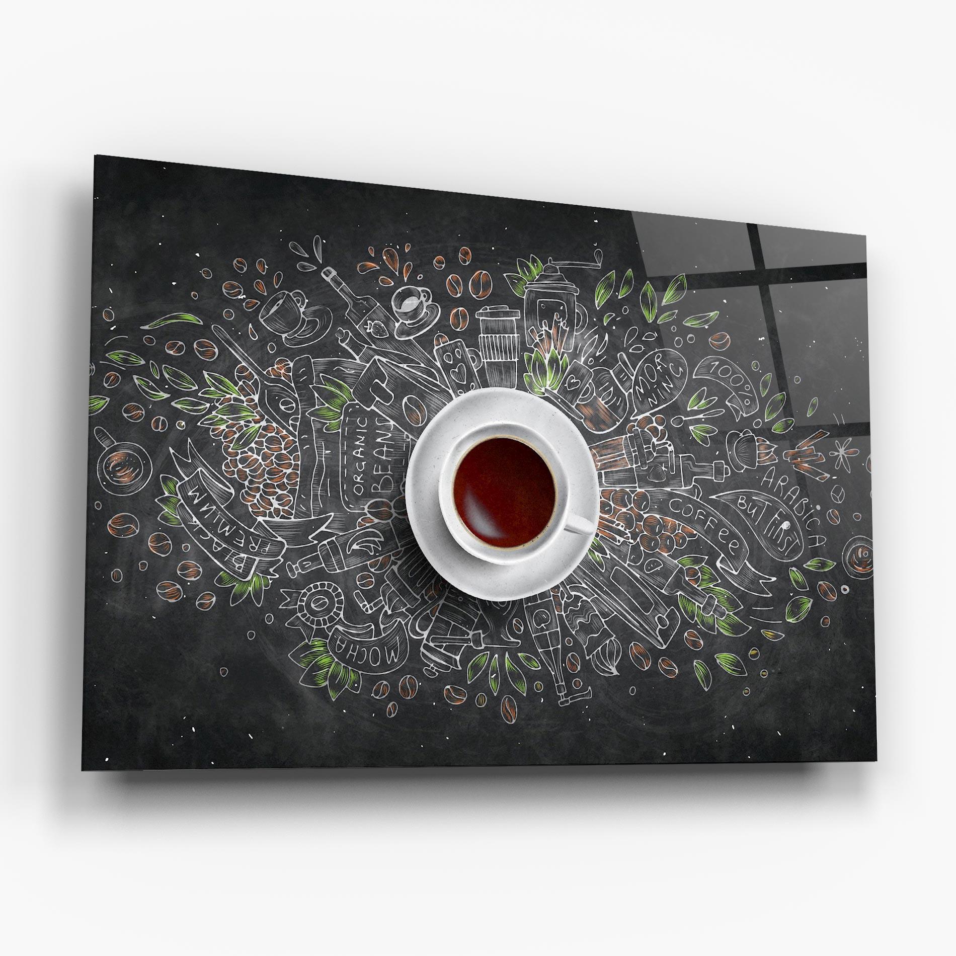Glasbild Black Board Coffee mockup 6