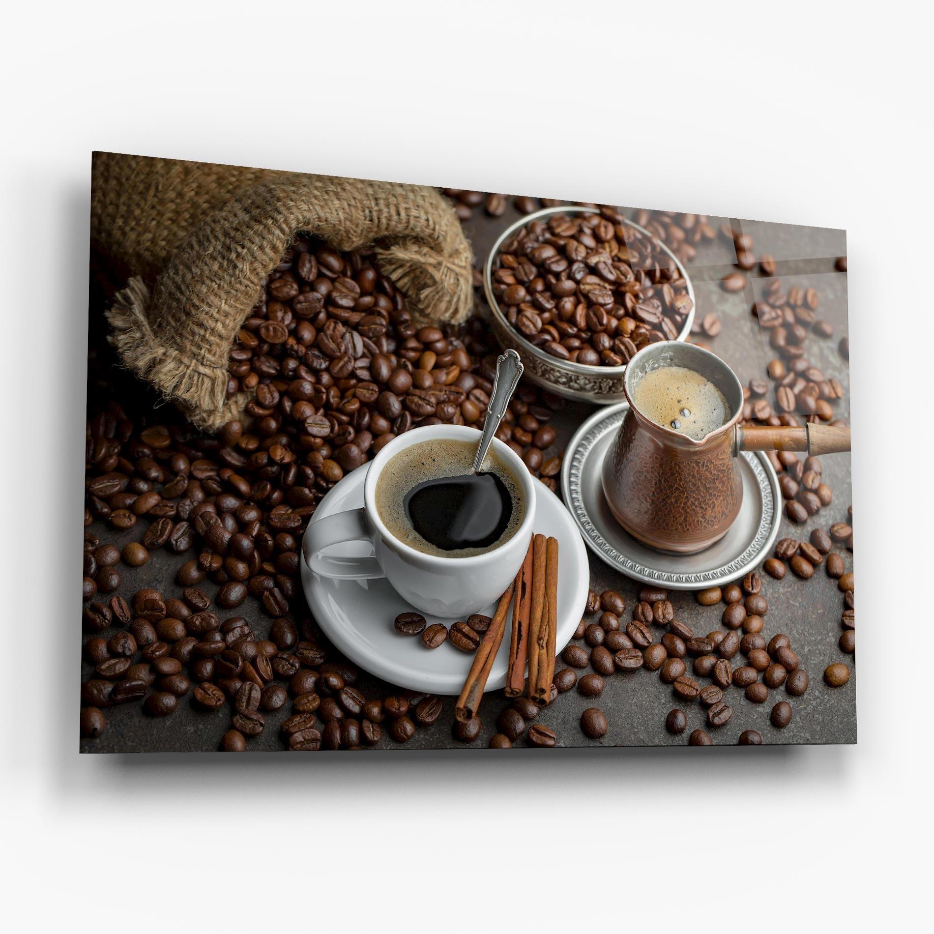 Glasbild Black Coffee Bean mockup 6