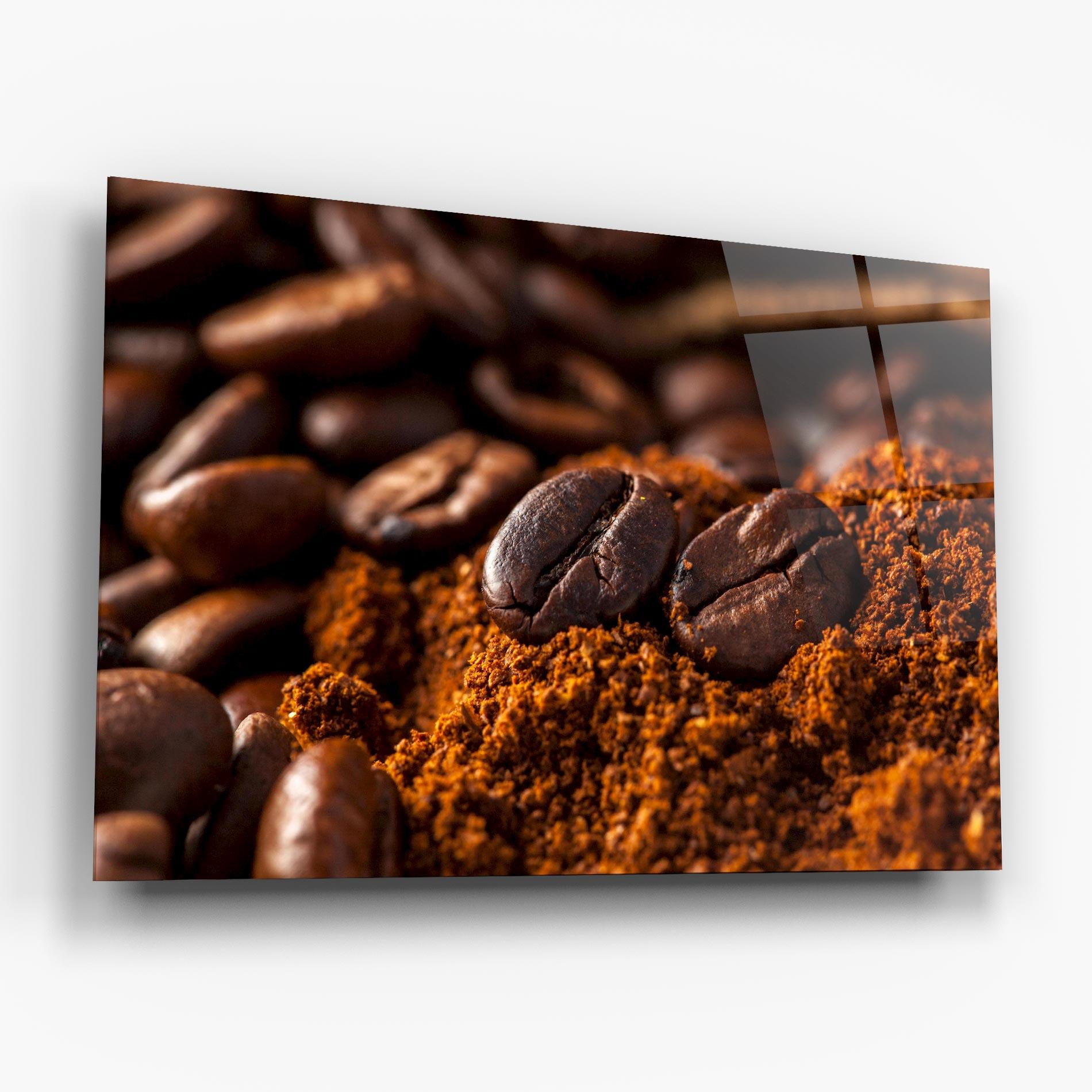 Glasbild Close Up Coffee Beans mockup 6