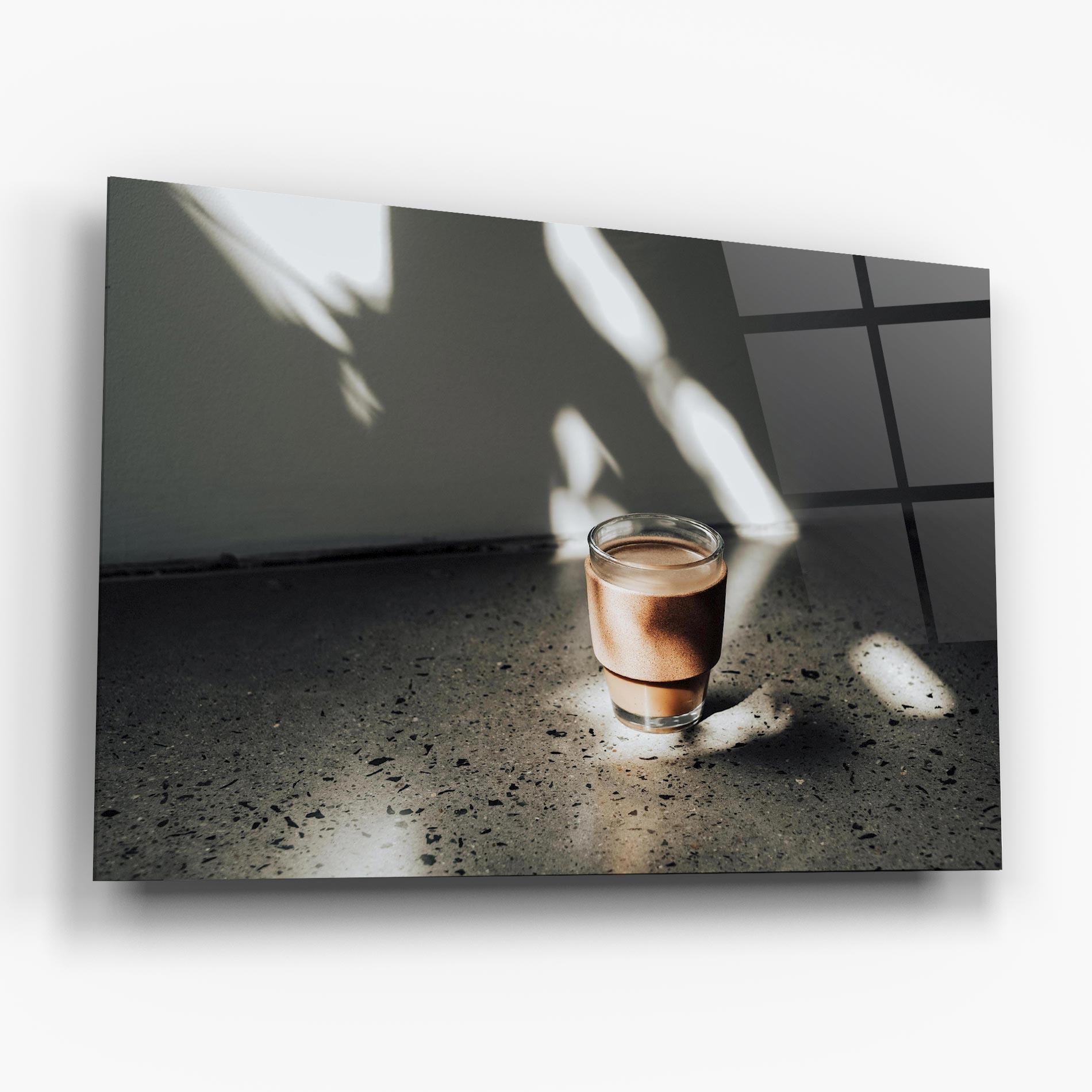 Glasbild Coffee In The Sun mockup 6