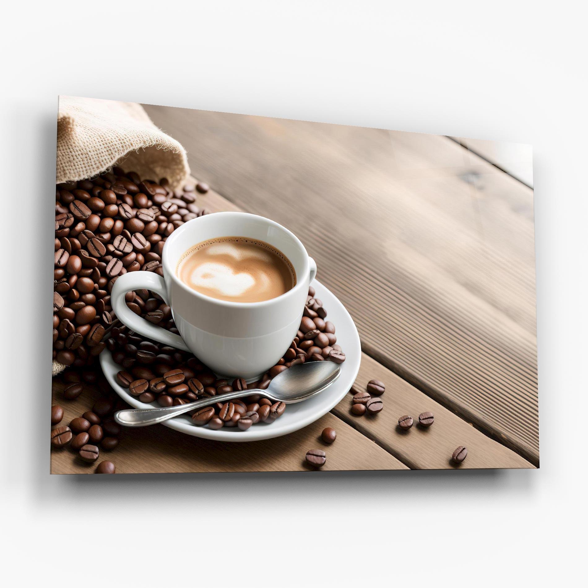 Glasbild Coffee On Table mockup 6