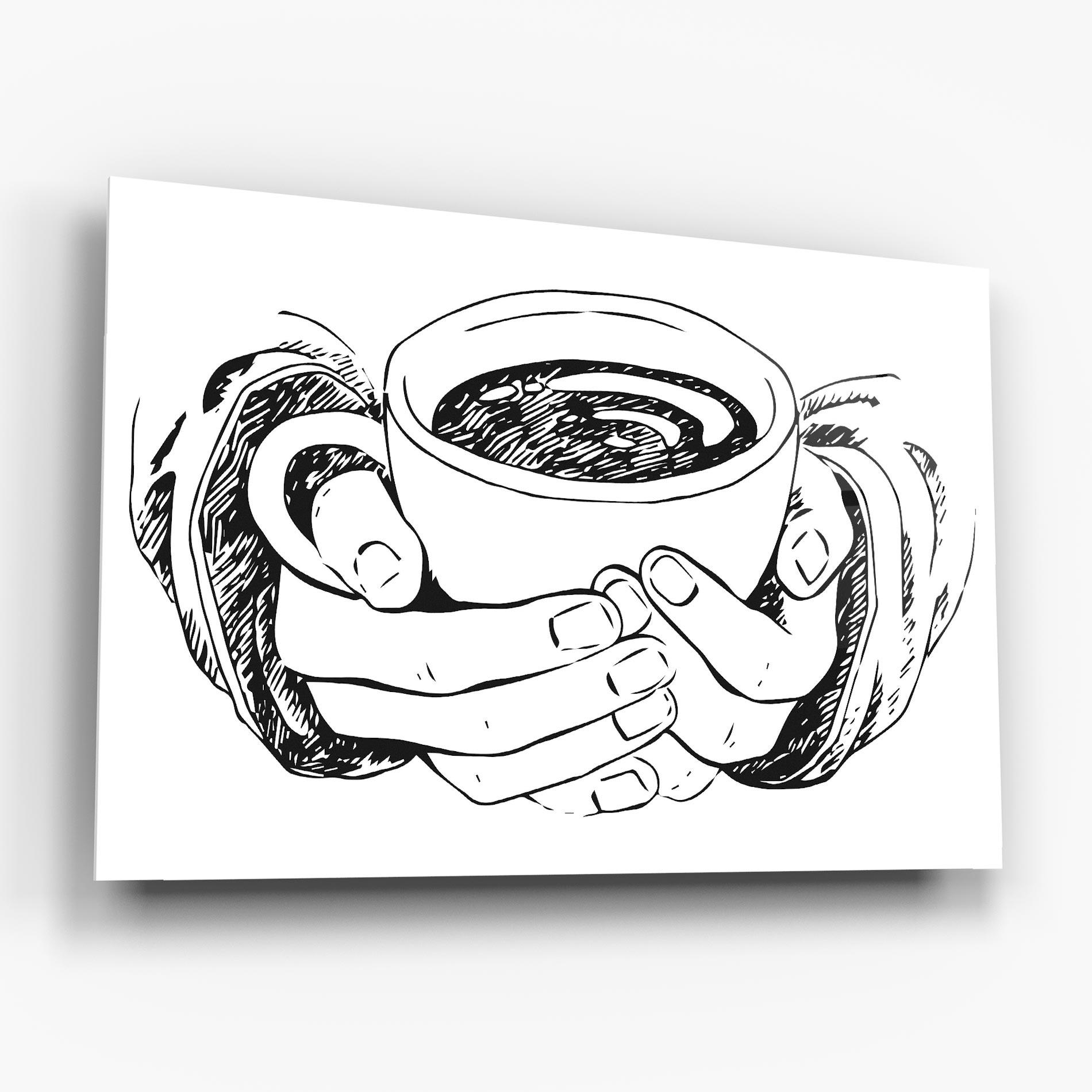 Glasbild Holding Coffee mockup 6
